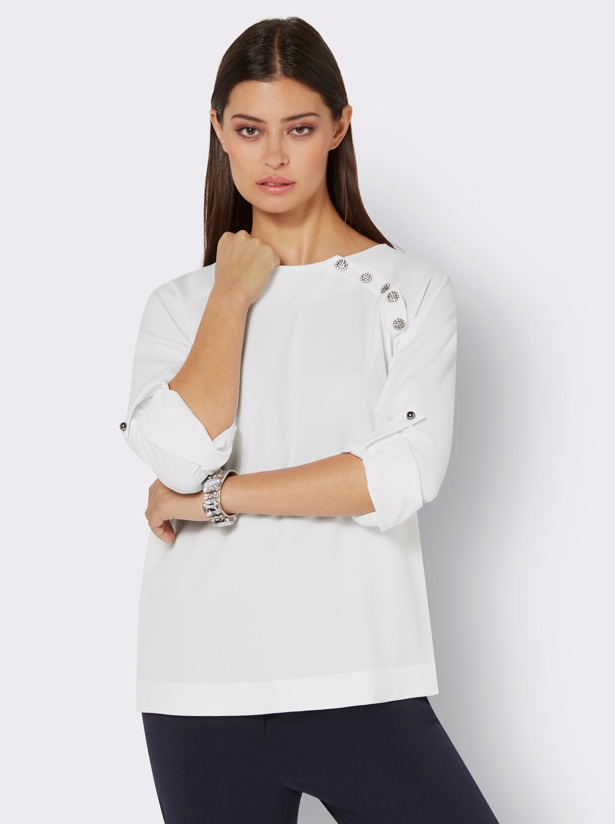 Blouse met lange mouwen - ecru