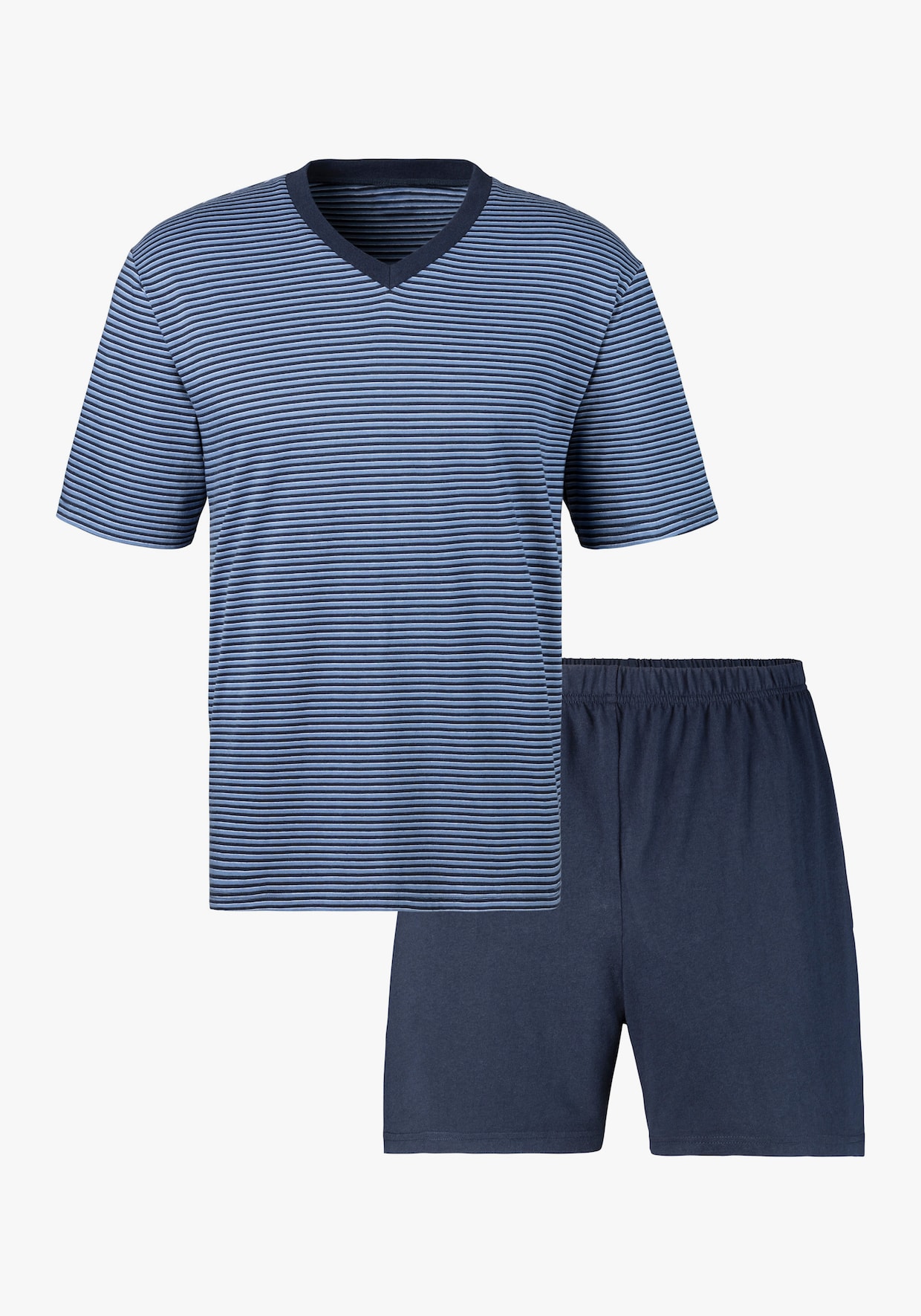 Pyjama - blau-marine, grau-anthrazit