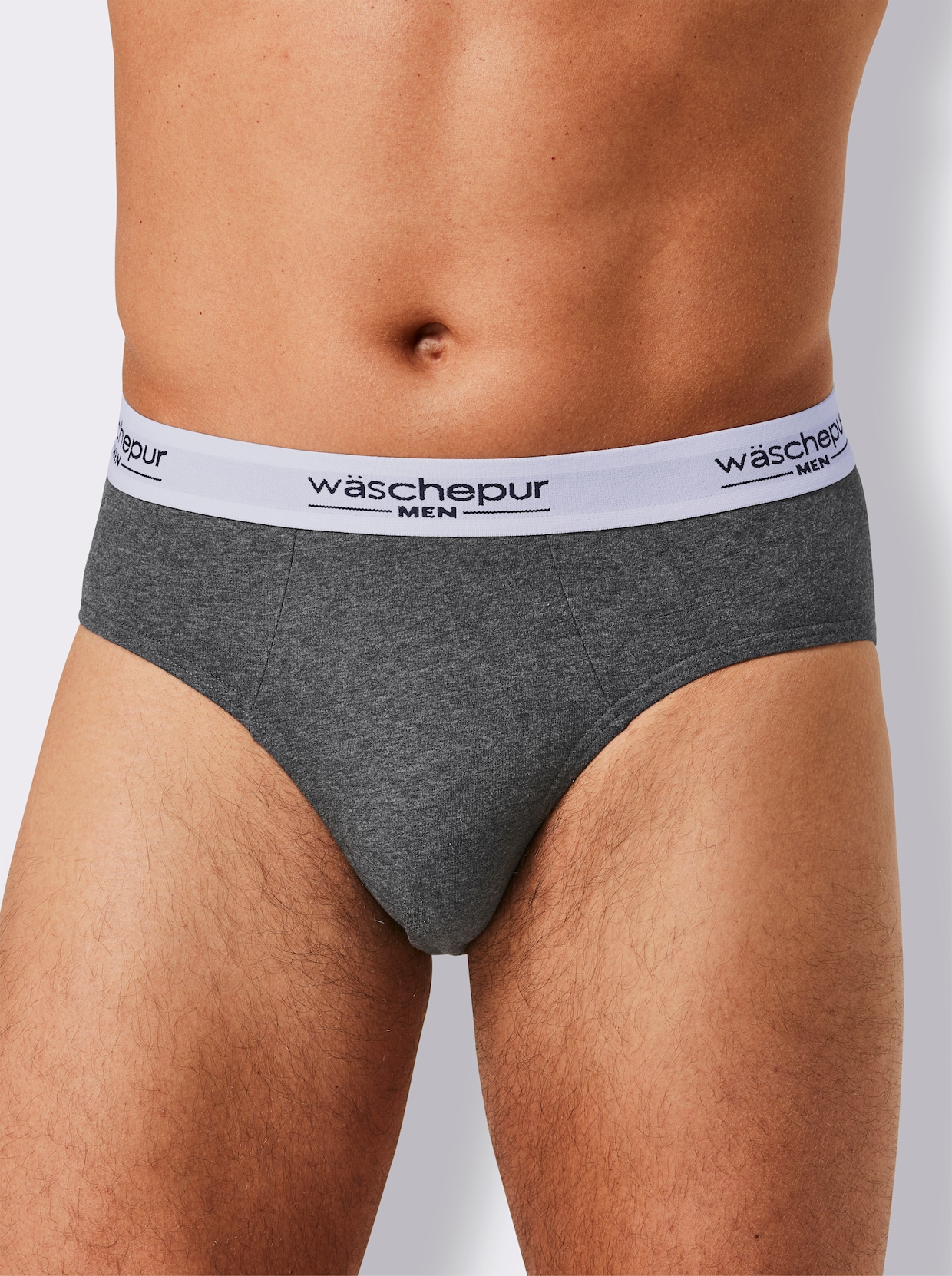 wäschepur men Slip - anthrazit + grau + weiss