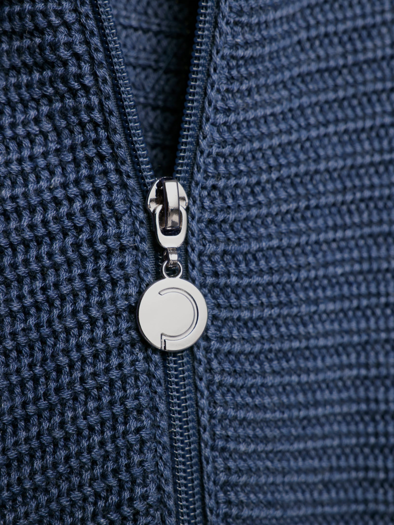 CREATION L PREMIUM Strickjacke mit Lyocell-Anteil - jeansblau-meliert