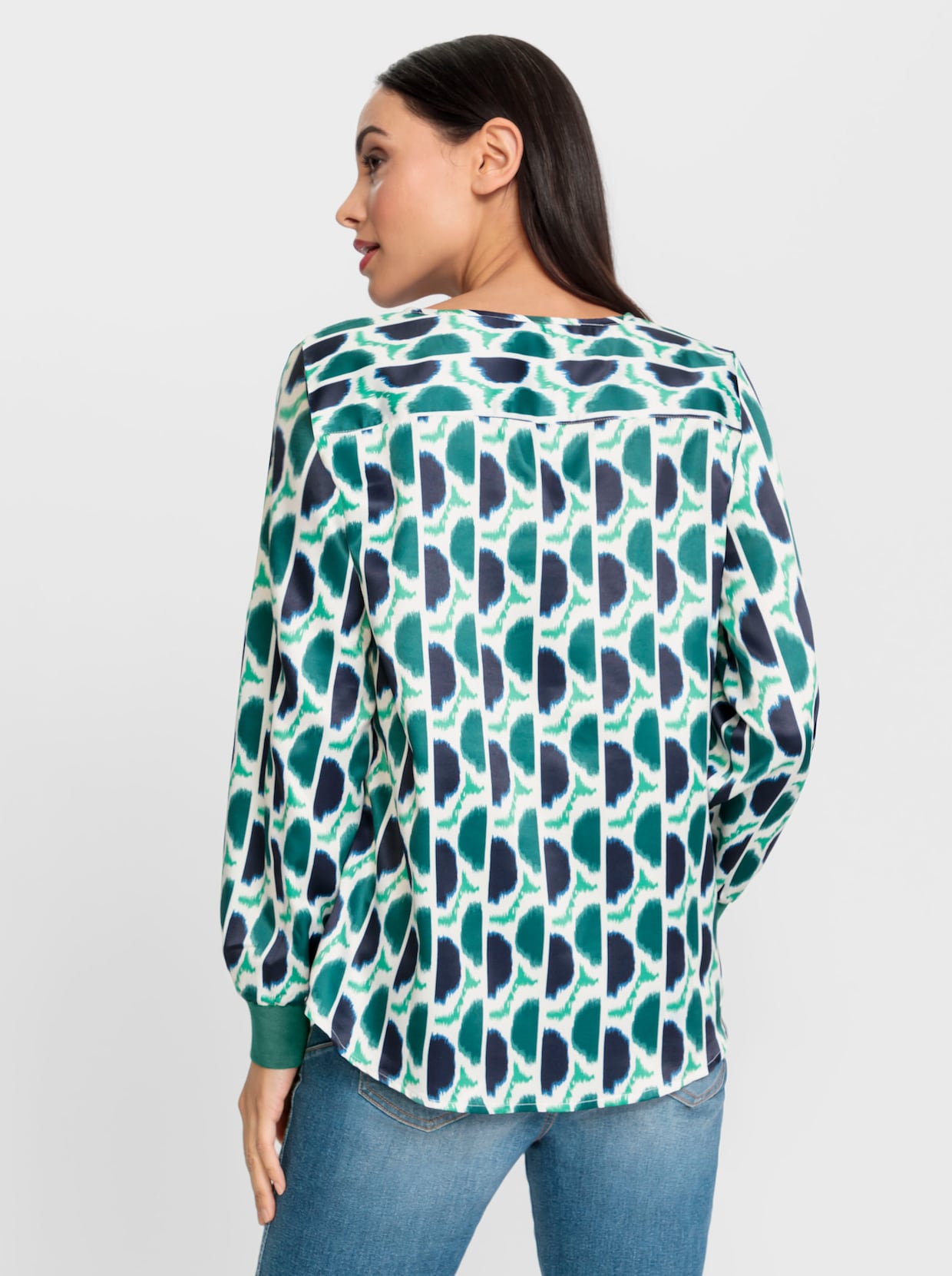 heine Blouse met print - groen/marine bedrukt