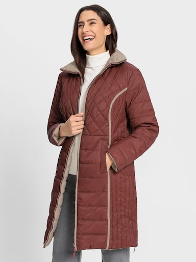 Steppmantel zum Wenden - rotbraun