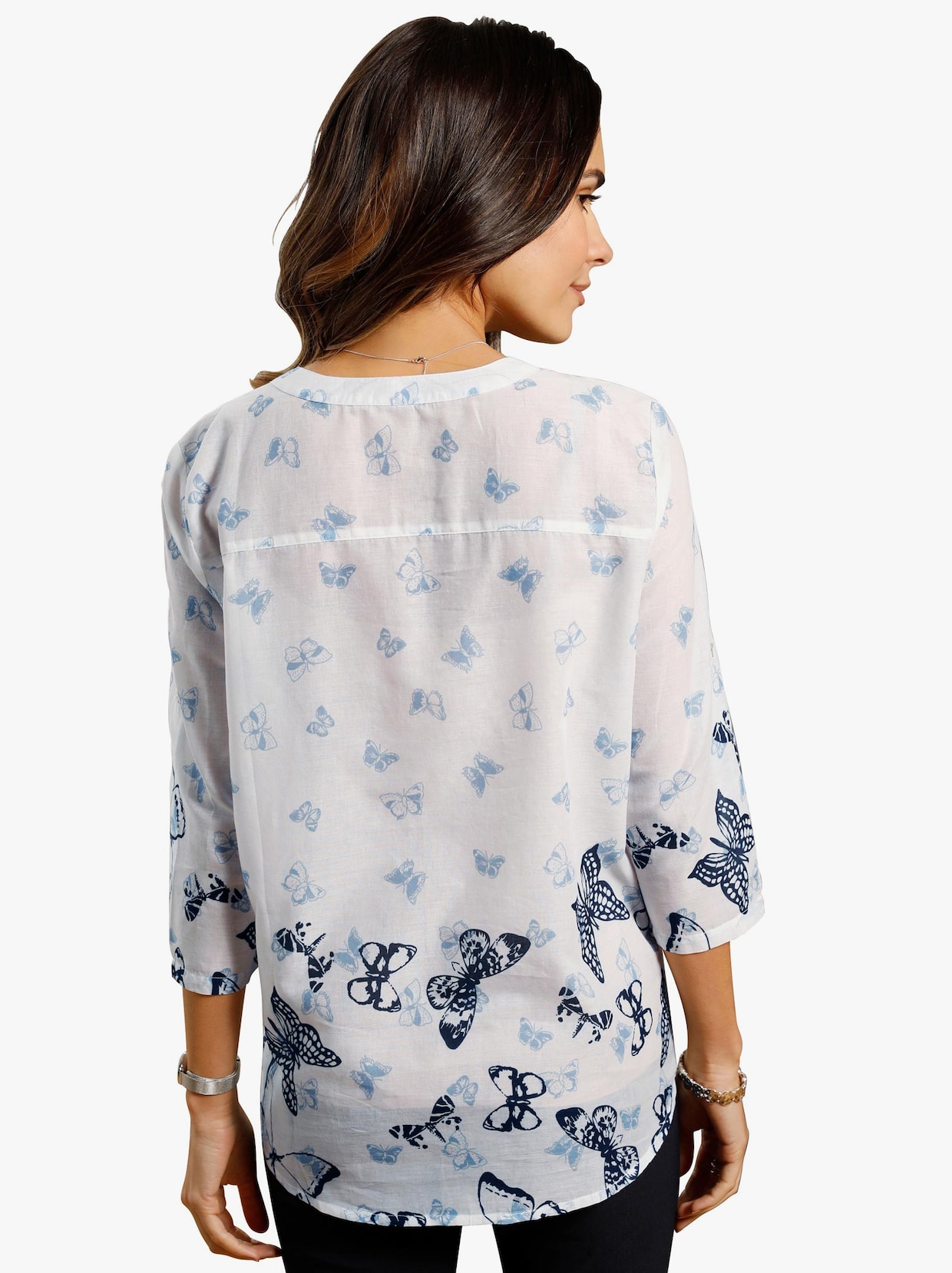 Katoenen blouse - ecru geprint