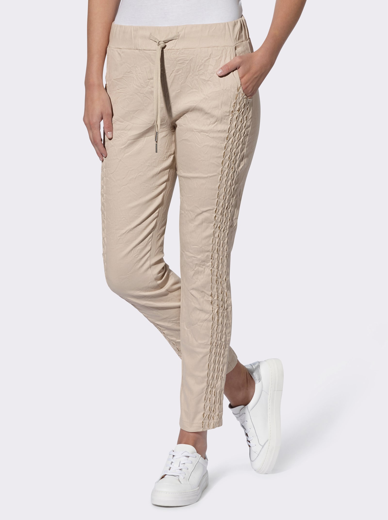 heine Schlupfhose mit Raffung an Seitennaht - sand