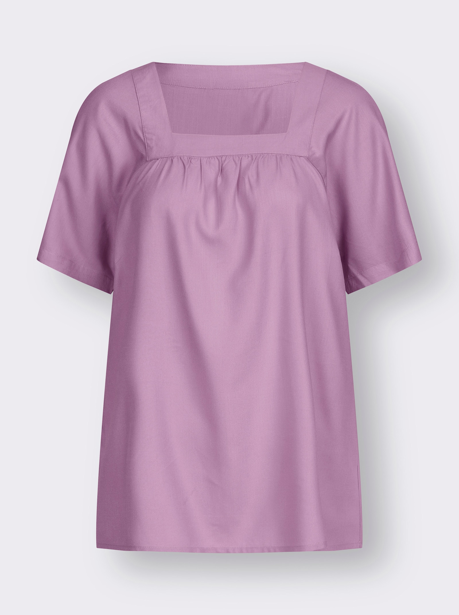 Tunika s hranatým výstřihem - orchideová