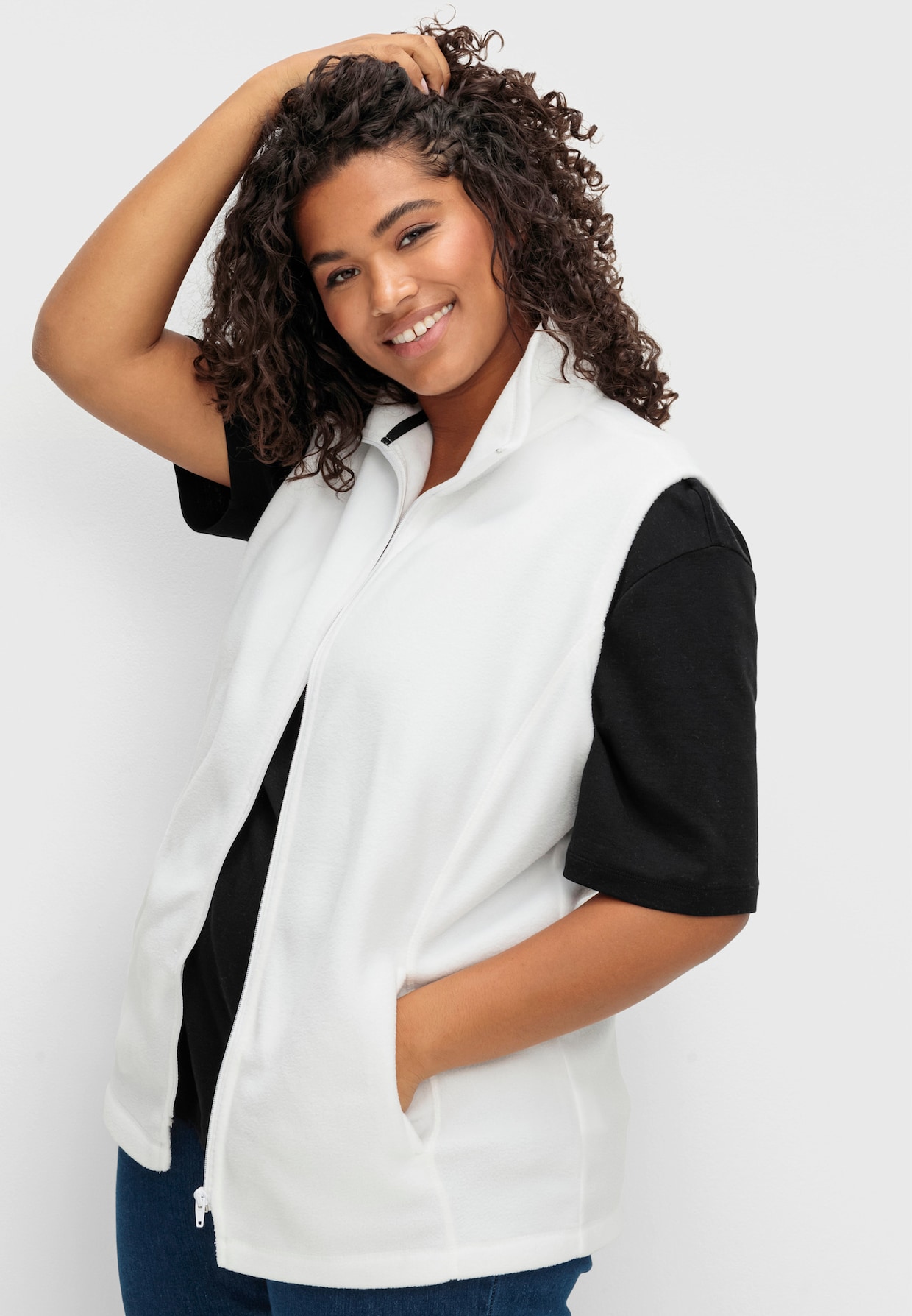 Fleeceweste mit Antipilling-Ausrüstung - ecru