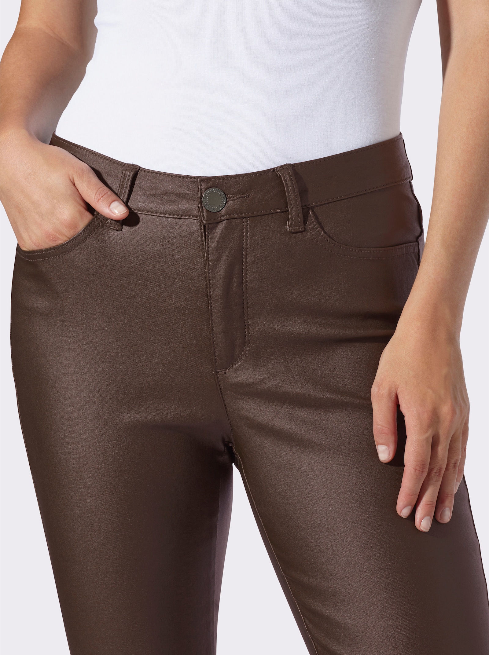 heine Pantalon effet ventre plat, Power Mesh intégré - chocolat
