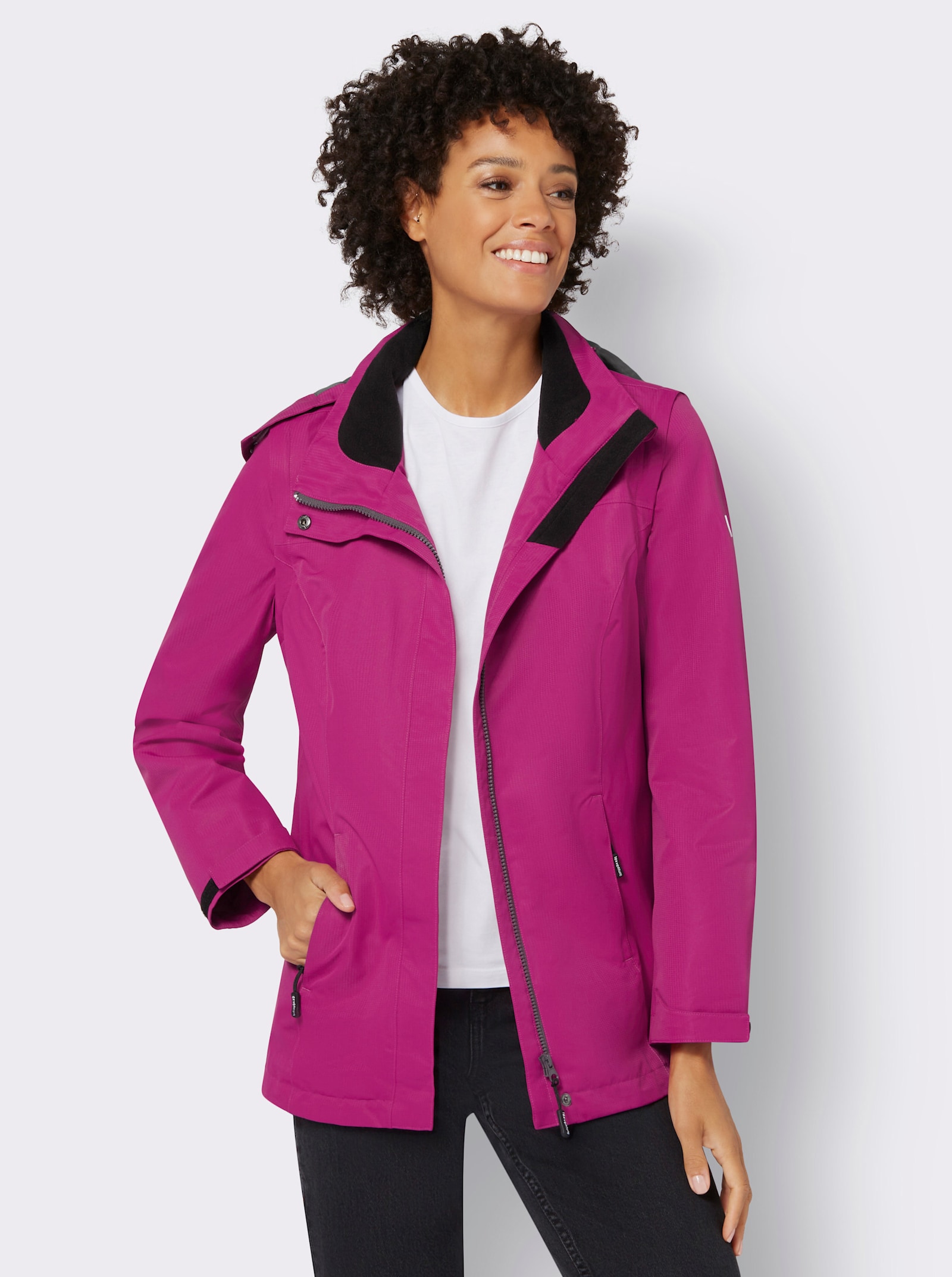 2-in-1-Jacke in Microfaser-Qualität - magenta