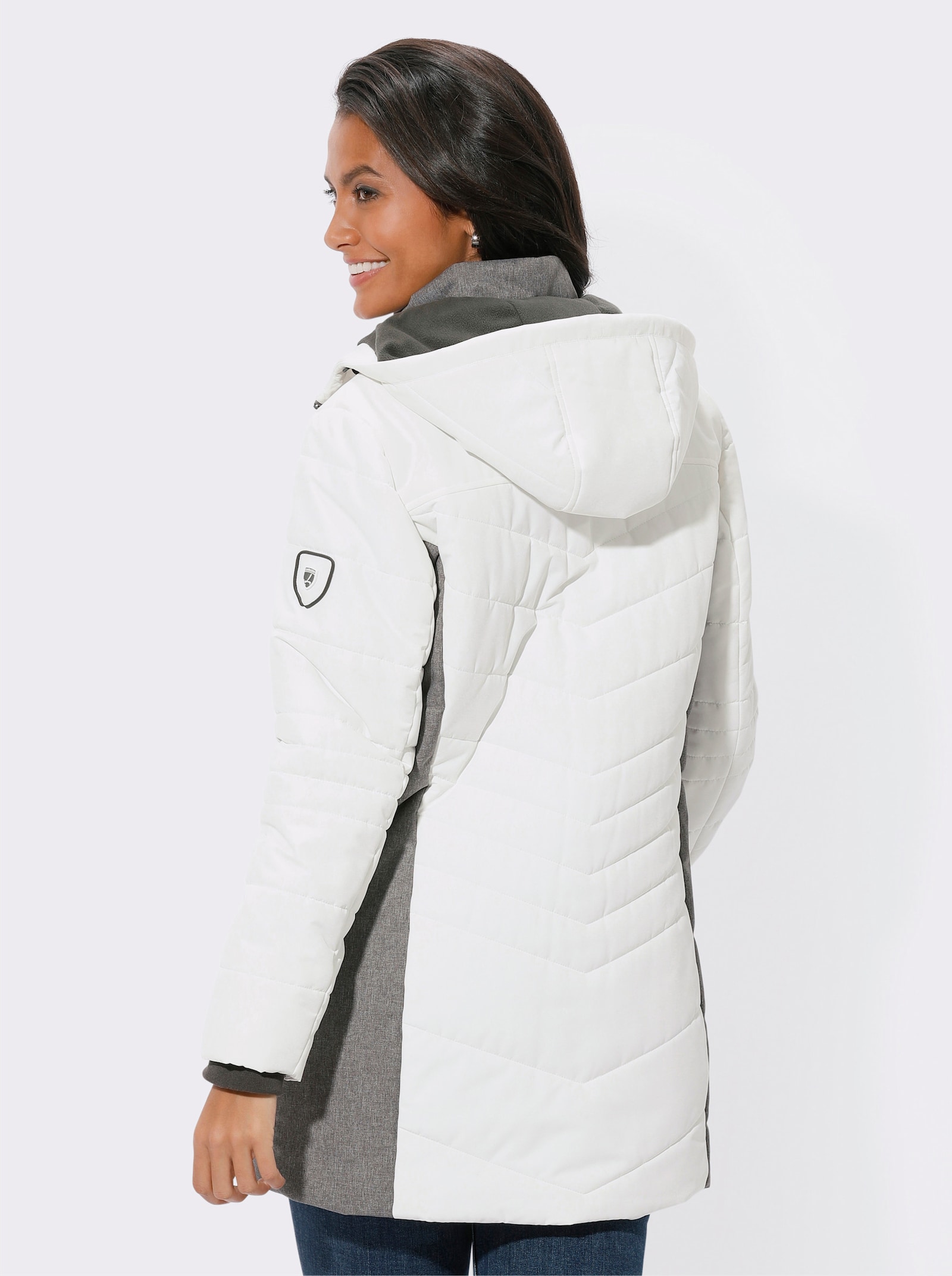 2-in-1-Jacke mit Westen-Einsatz - weiß-anthrazit