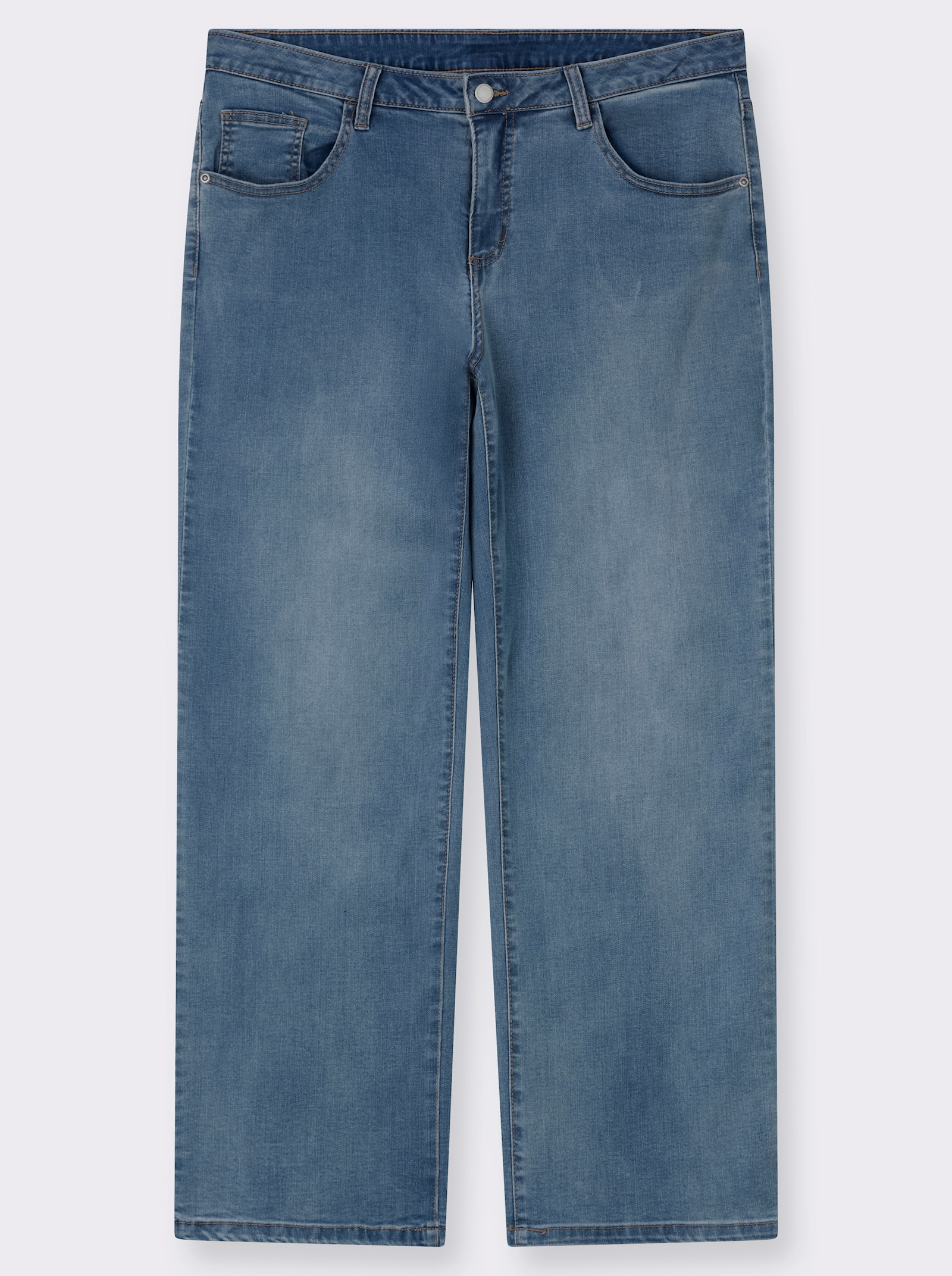 5-Pocket-Jeans mit weitem Bein - blue-bleached