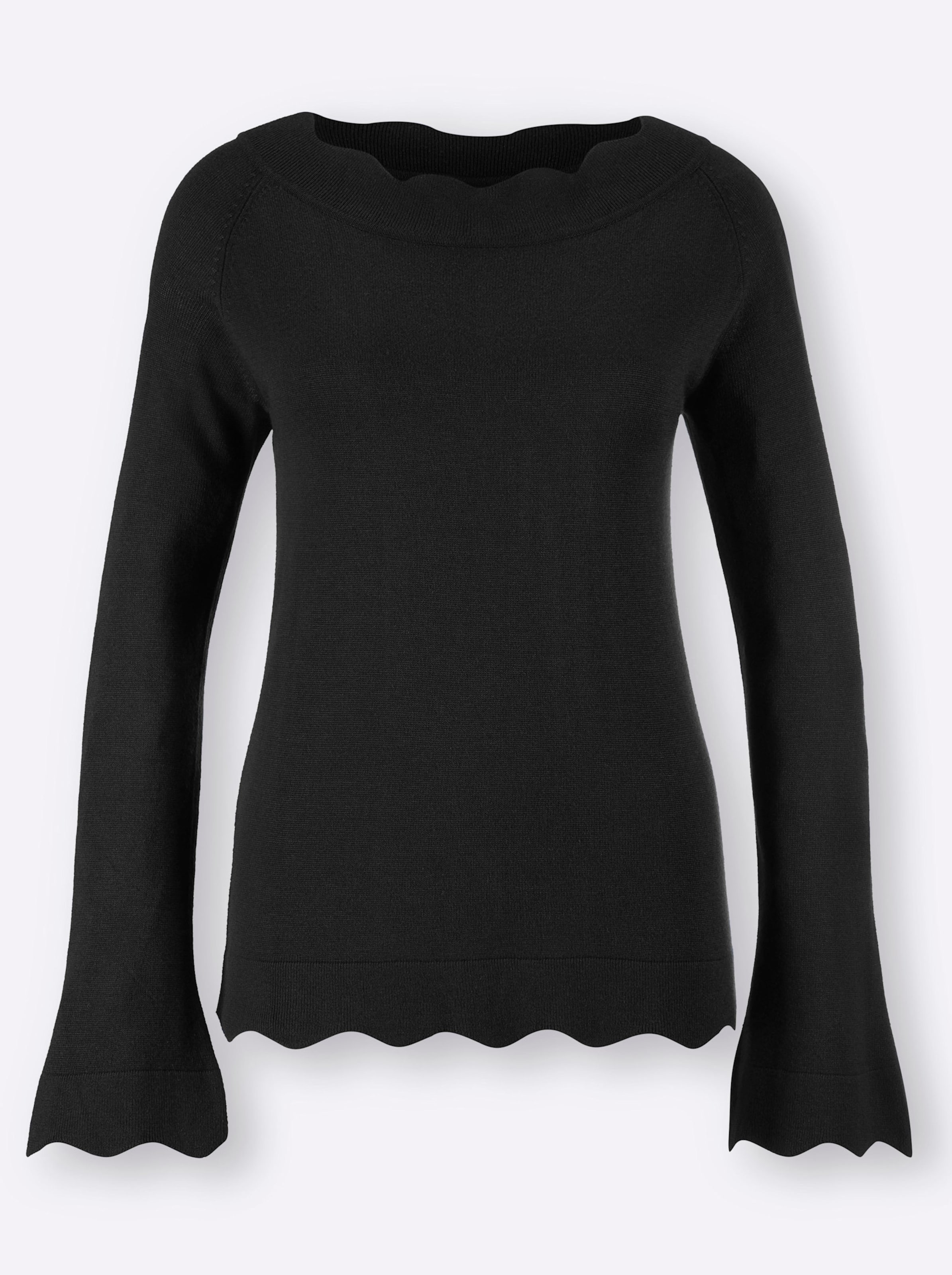 Sheego Damen Schwarz Strickpullover - Bild 2