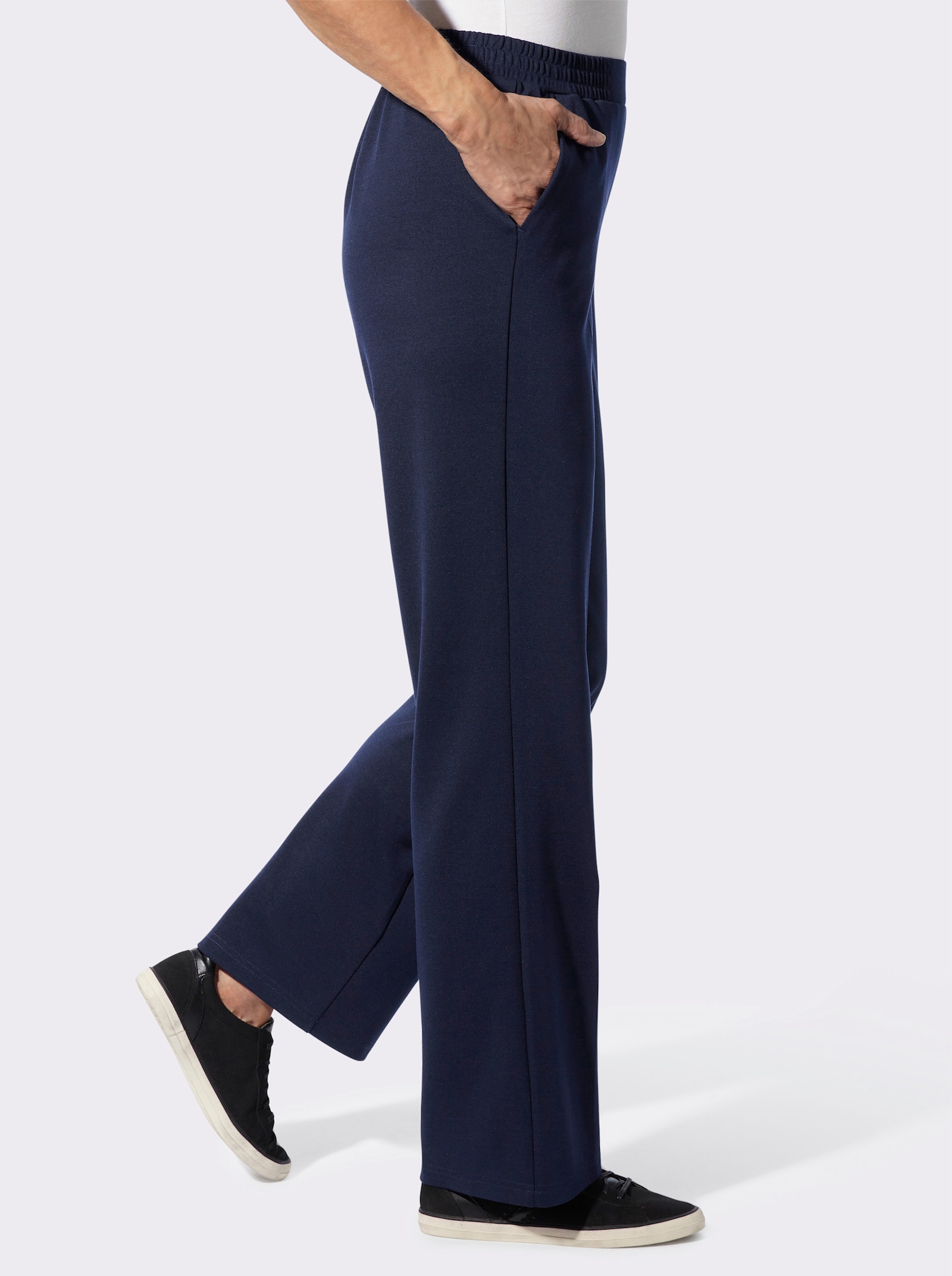 Bügelfaltenhose in Interlock-Qualität - marine