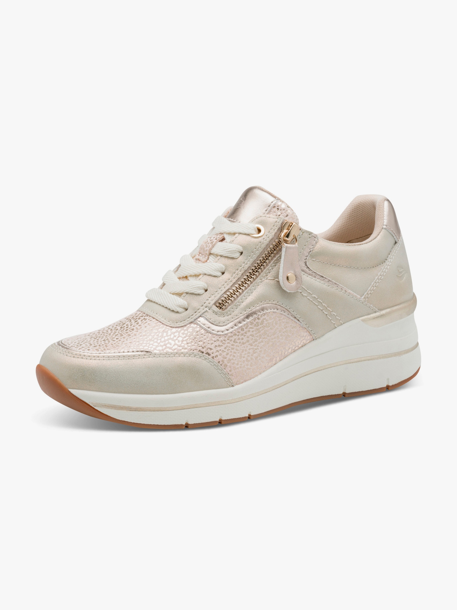 Jana Sneaker mit Zipper - goldfarben