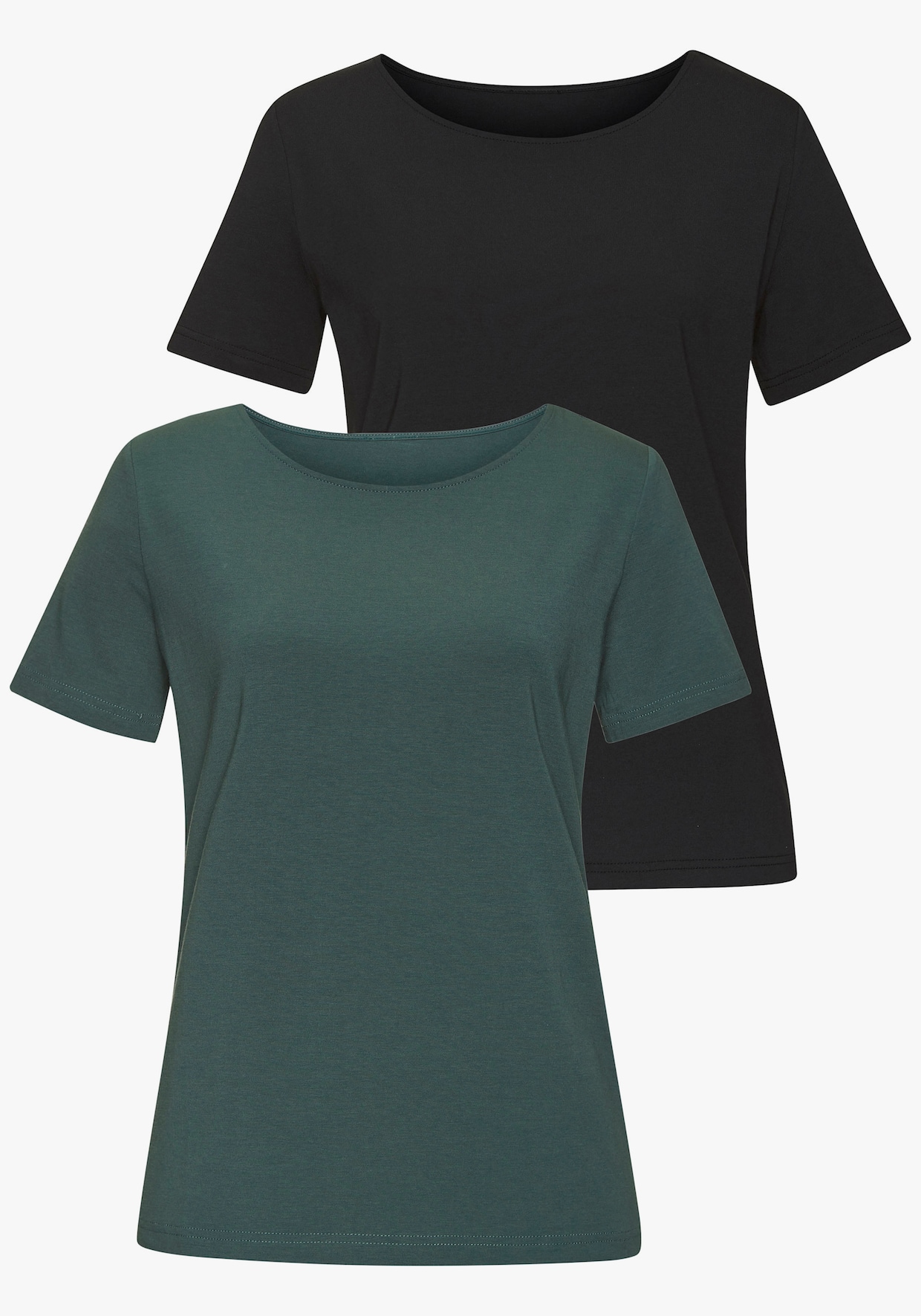 LASCANA T-shirt - eucalyptus, zwart