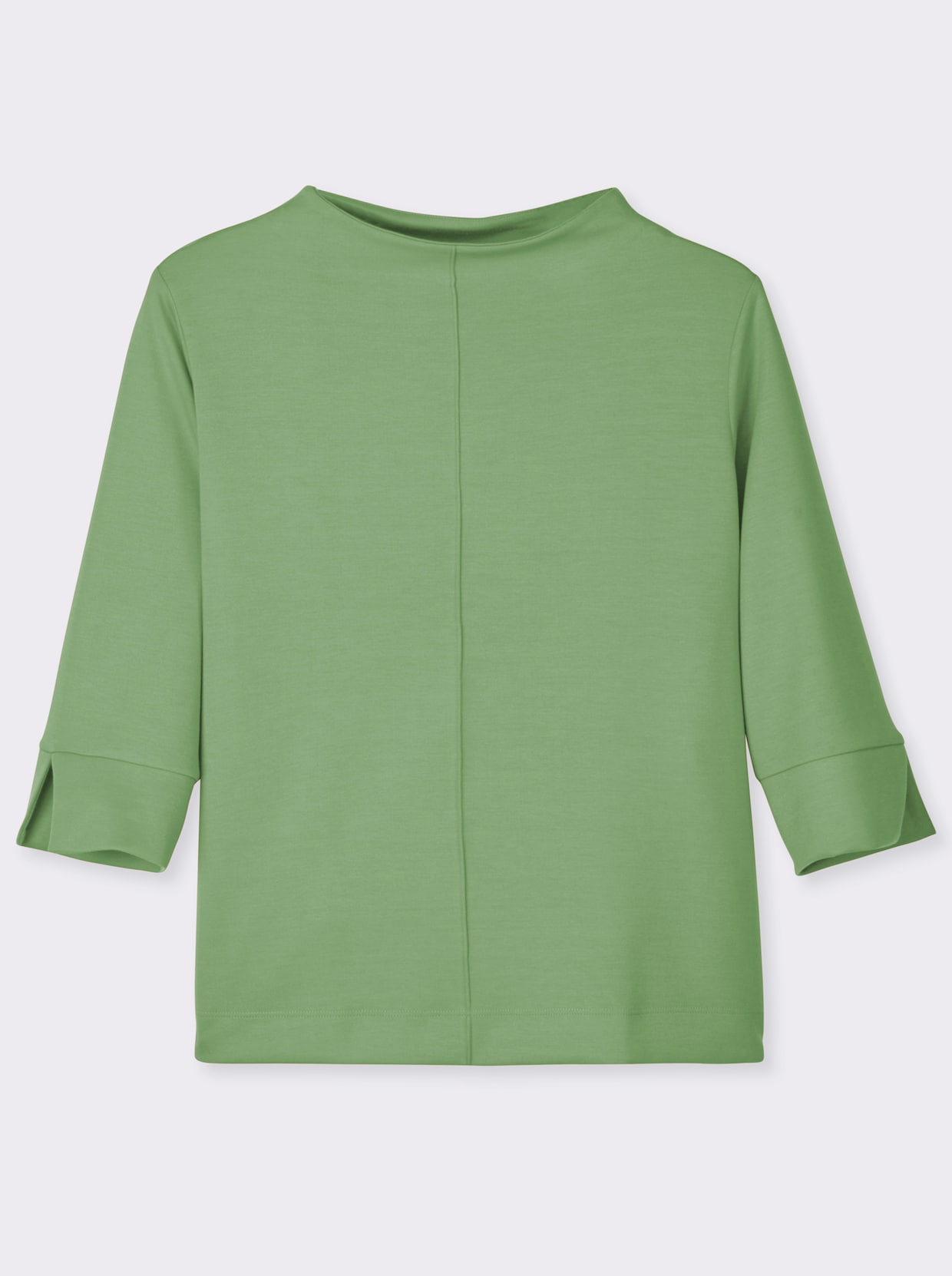 Stehkragenshirt mit 3/4-Ärmeln - reseda