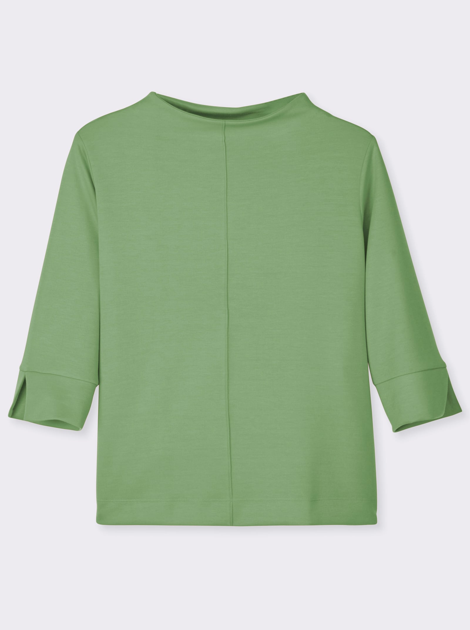 Stehkragenshirt mit 3/4-Ärmeln - reseda