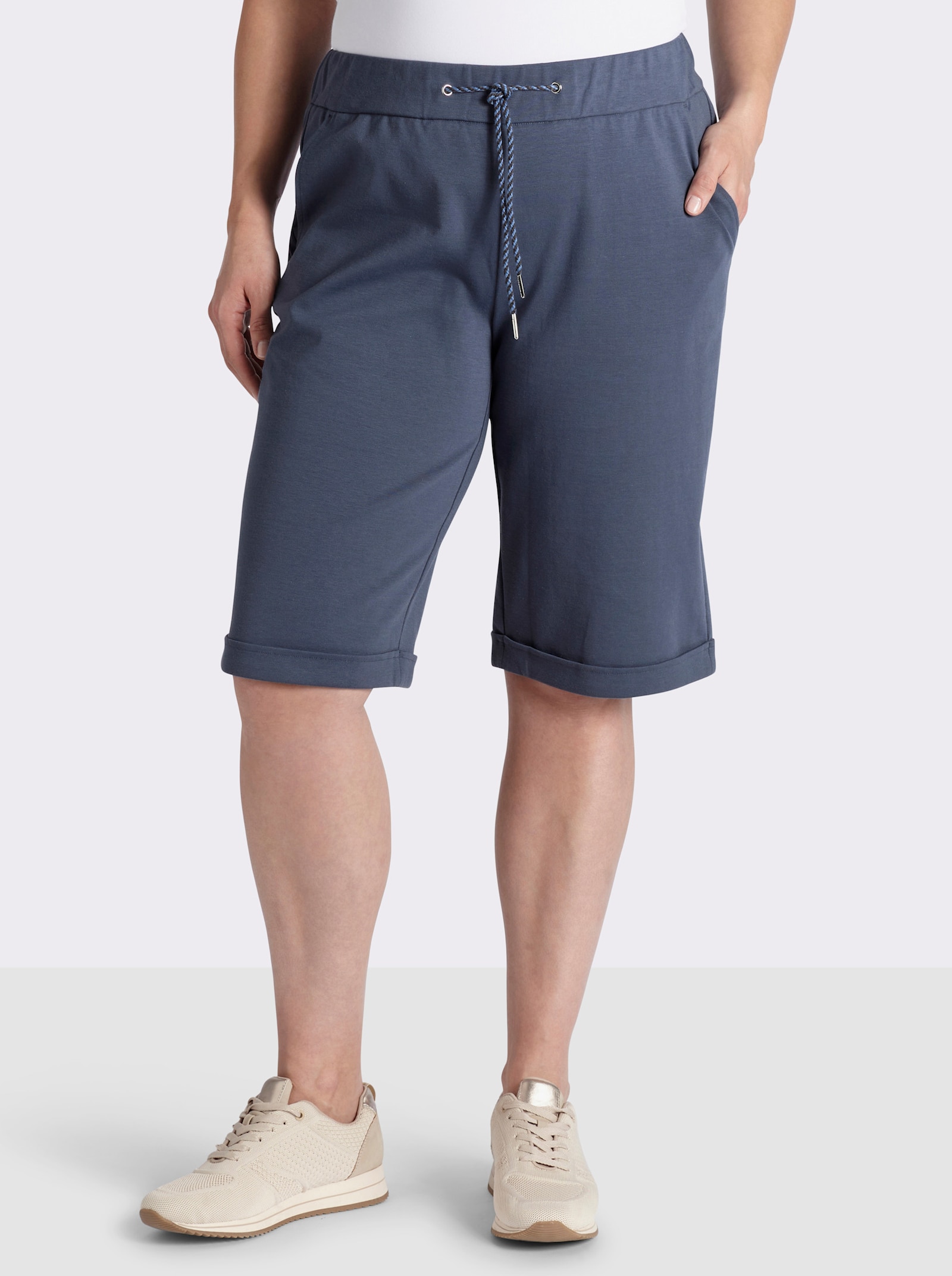 sheego Bermudas mit Schlupfbund, aus Jersey - rauchblau