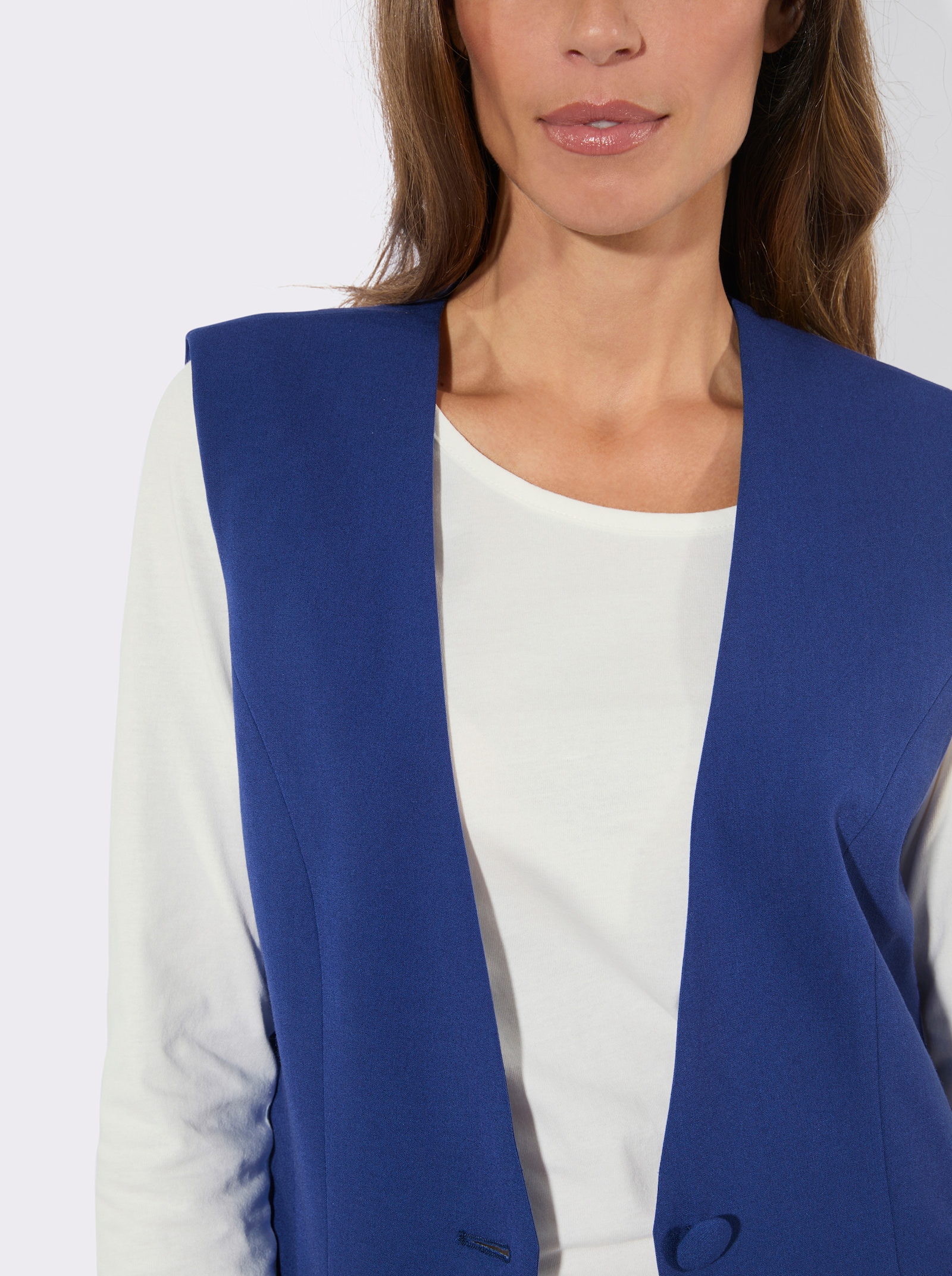 Anzugweste mit Schlitz hinten - royalblau