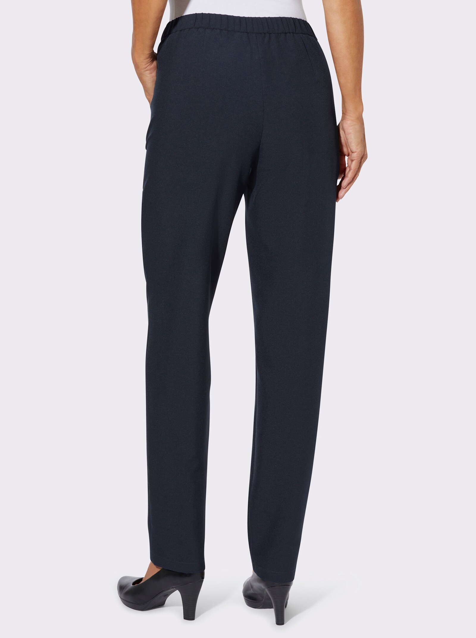 Broek met sierelement op de zakken - marine