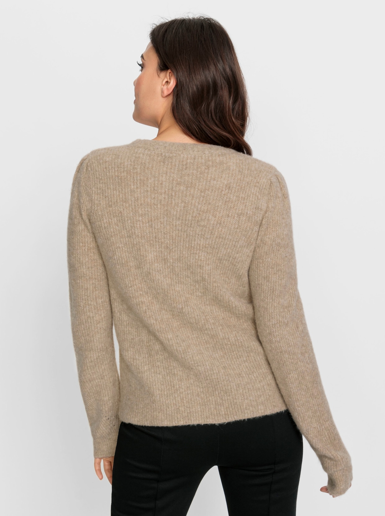 heine Cardigan - ivoor/chocolade gemêleerd