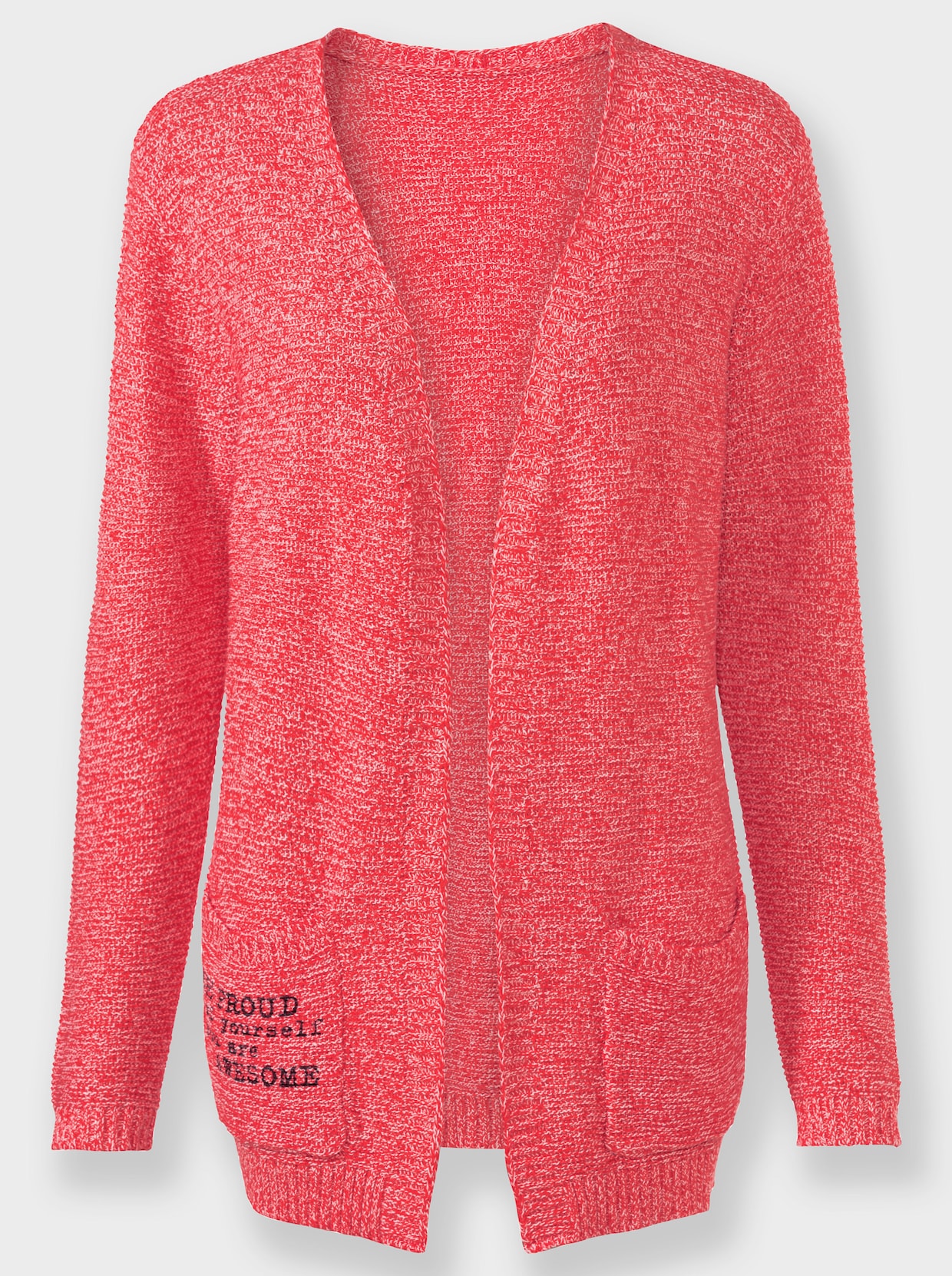 Vest - grapefruit/wit gemêleerd