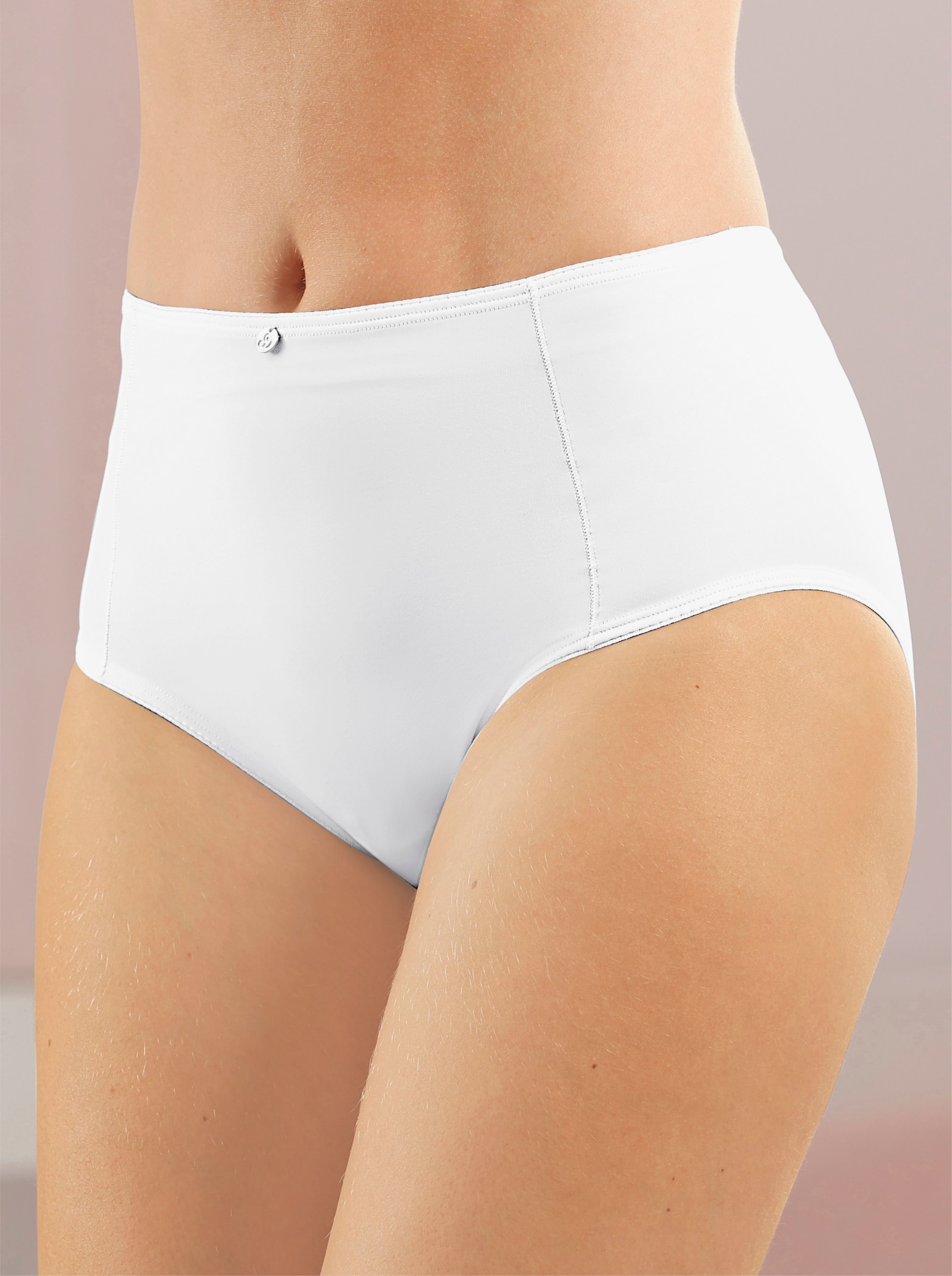 wäschepur Hüftslip mit leicht glänzender Naht - 2x weiß