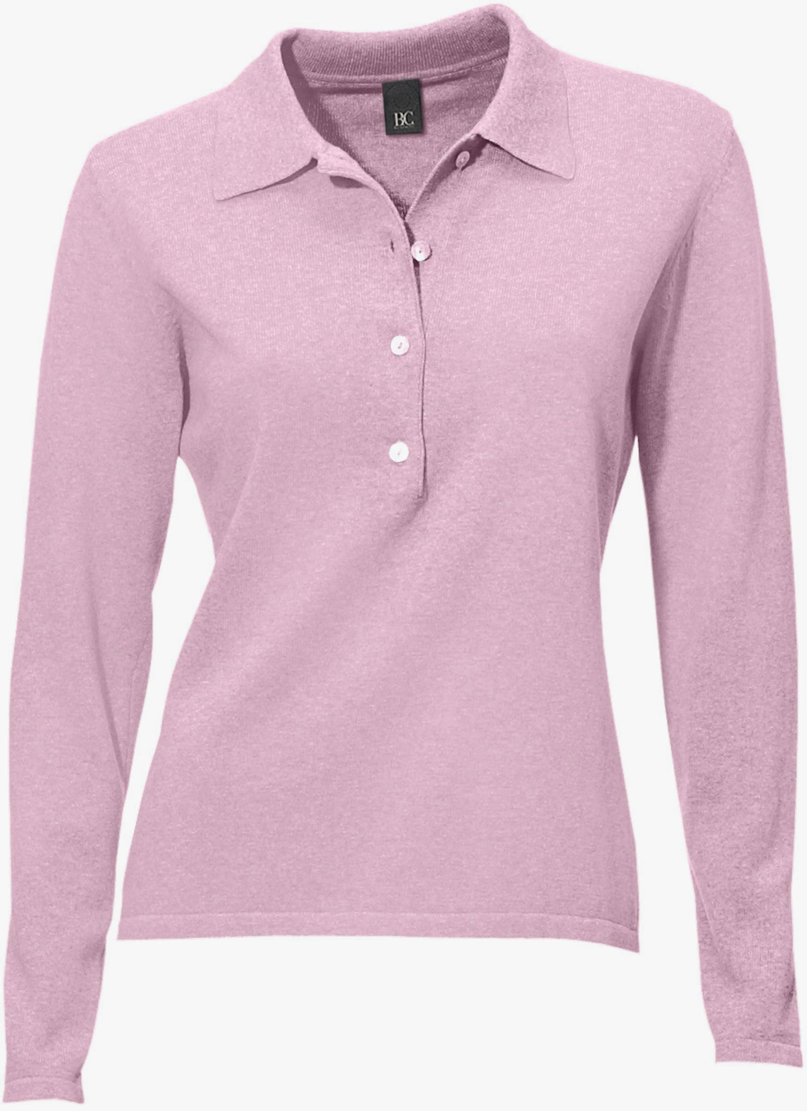 heine Polopullover mit Knopfleiste - rosé