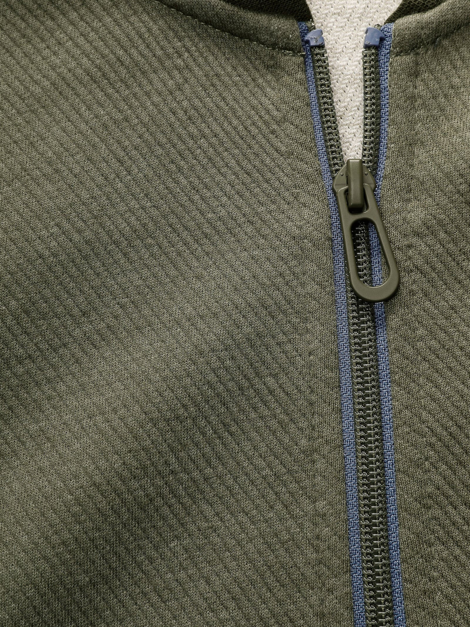 Marco Donati Sweatjacke in diagonal gerippter Struktur - khaki-meliert