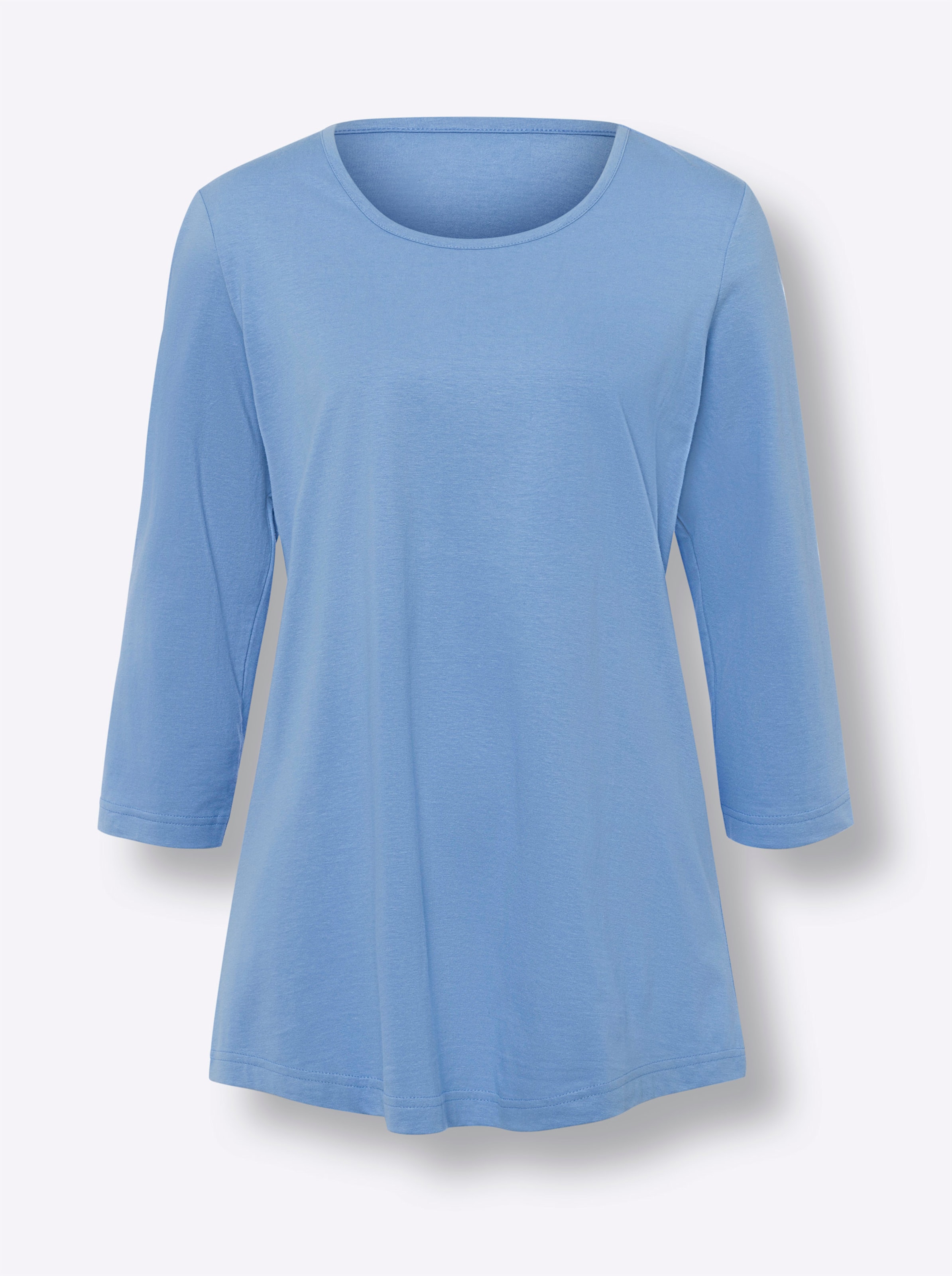 Classic Basics Damen Arancione/La Luce Blu Longshirt "Doppelpack Shirts", Gr. 56, Bunt (Himmelblau, Apricot), 100% Baumwolle, Unifarben, Rundhals, Shirts Longshirt - Bild 3