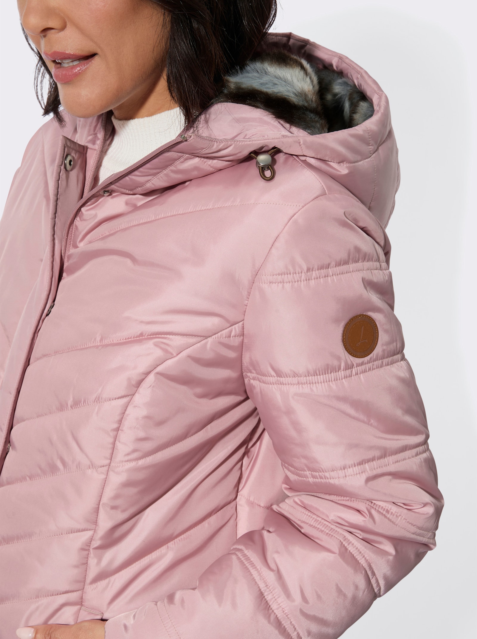 Steppjacke mit Zippertaschen - hortensie