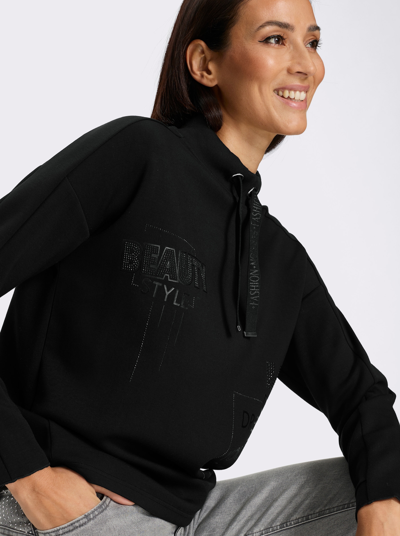 heine Sweatshirt met opschrift - zwart