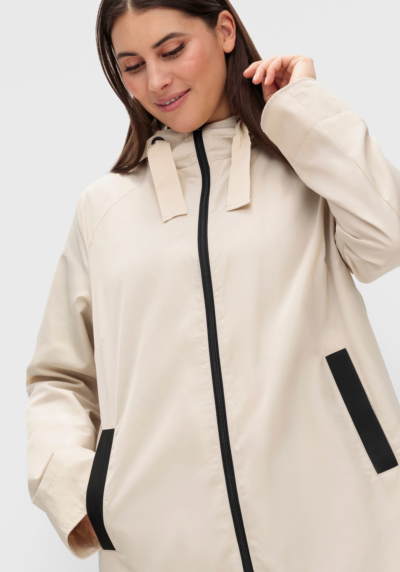 Jacke mit 2-Wege-Reißverschluss - sand