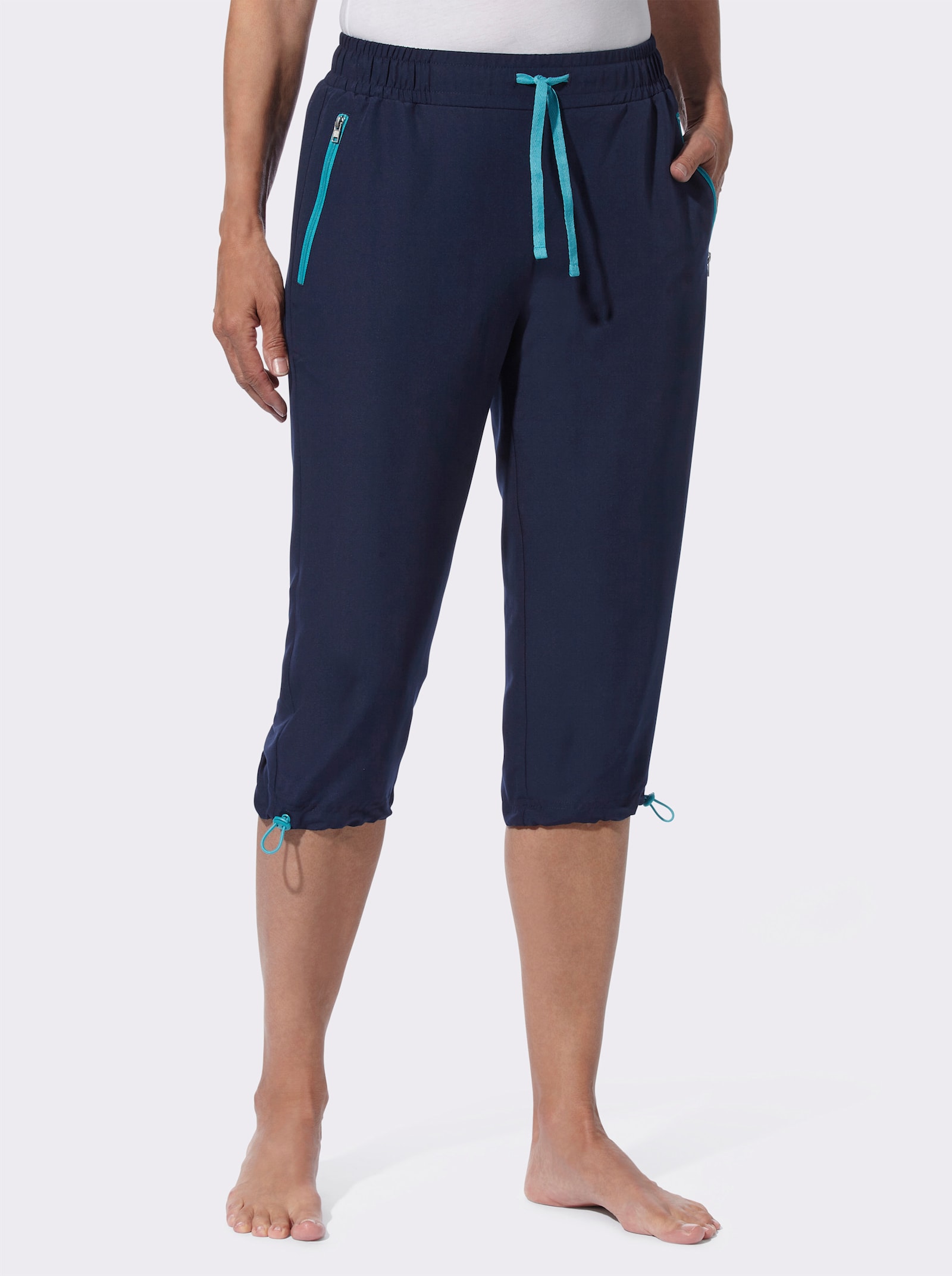 Caprihose mit weitenverstellbarem Saum - marine
