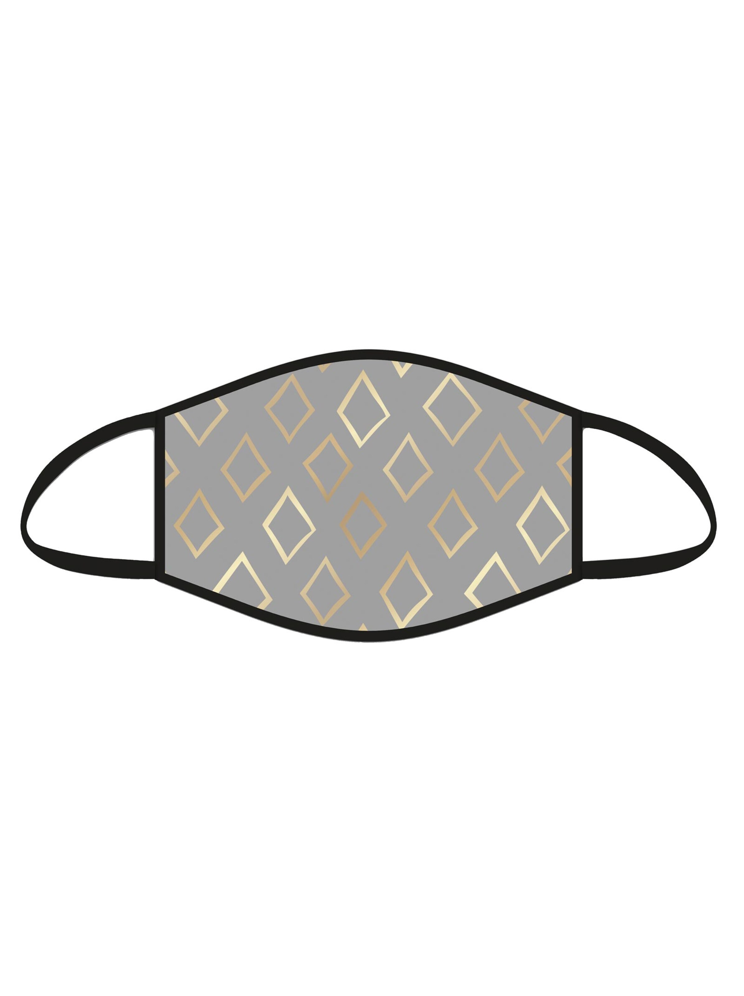 Mund-Nasen-Maske - grau-bedruckt