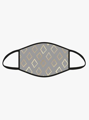 Mund-Nasen-Maske - grau-bedruckt