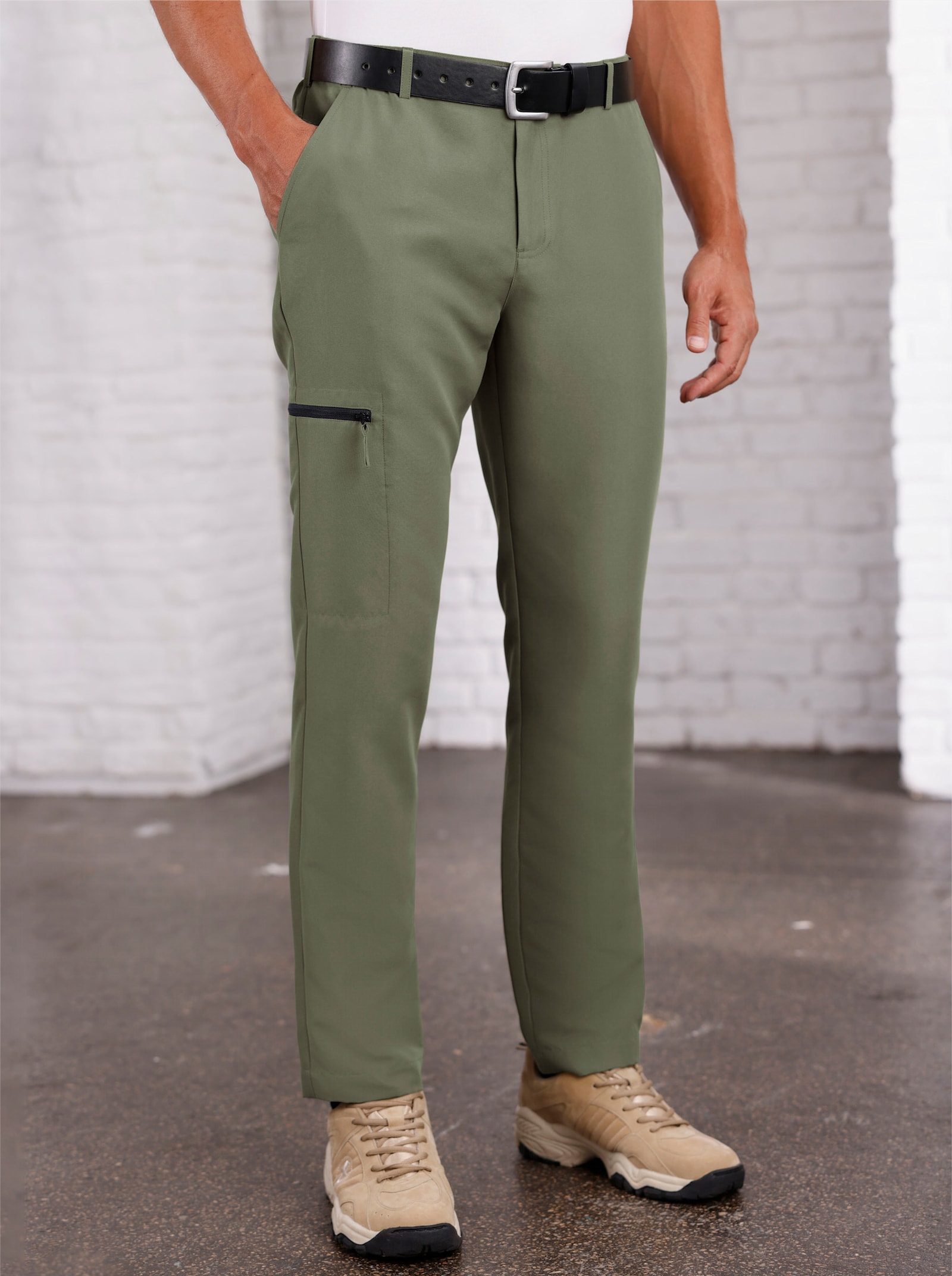 Outdoorhose mit Cargotasche - khaki