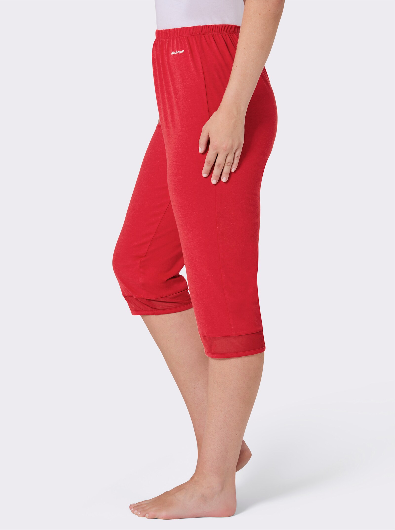 wäschepur Caprihose mit Mesh am Bein - rot