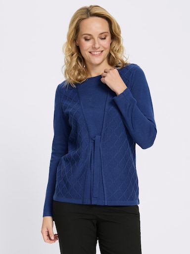 2-in-1-Pullover mit Bindeband - royalblau