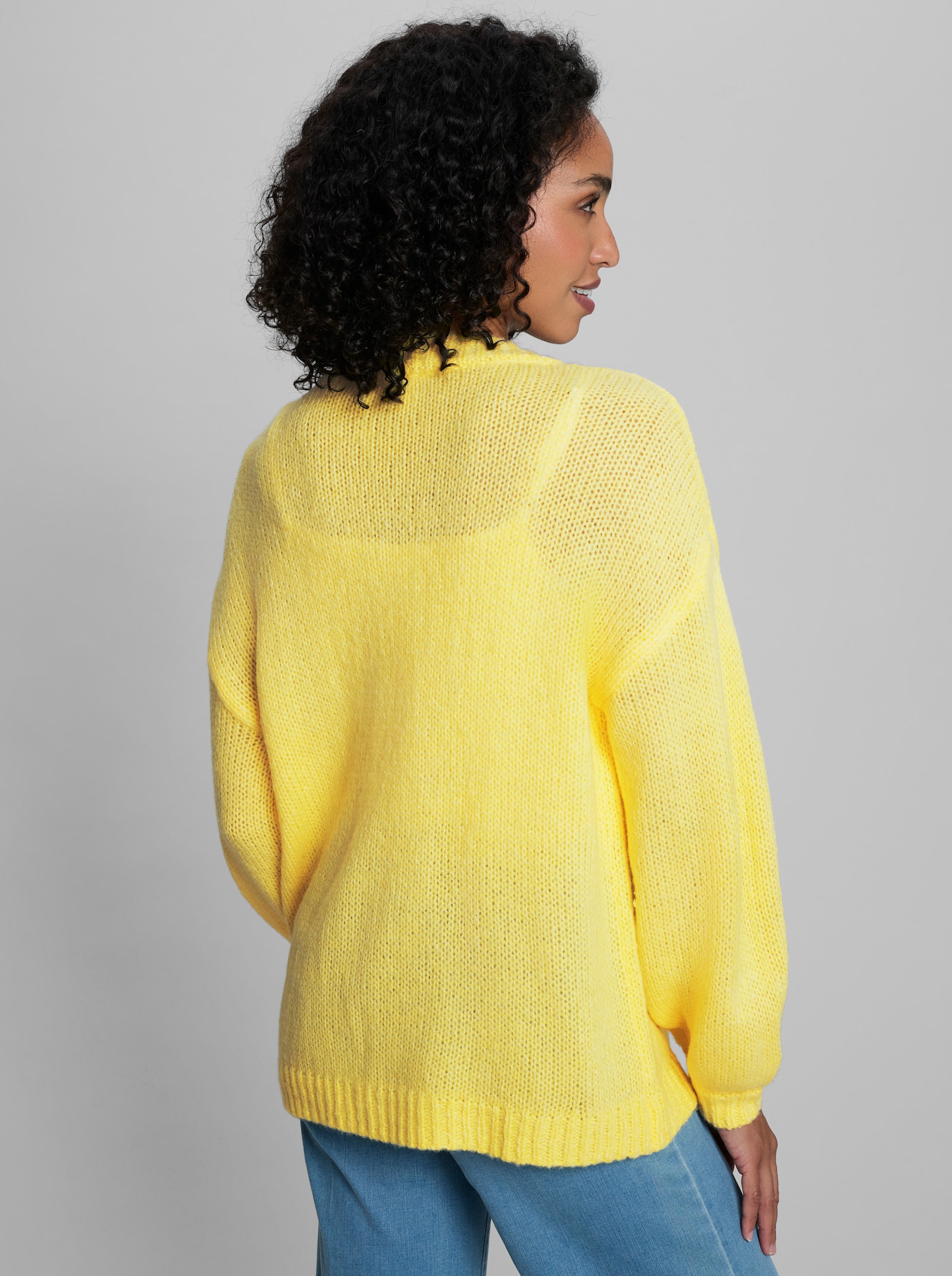 heine Strickjacke aus Flauschgarn - zitrone