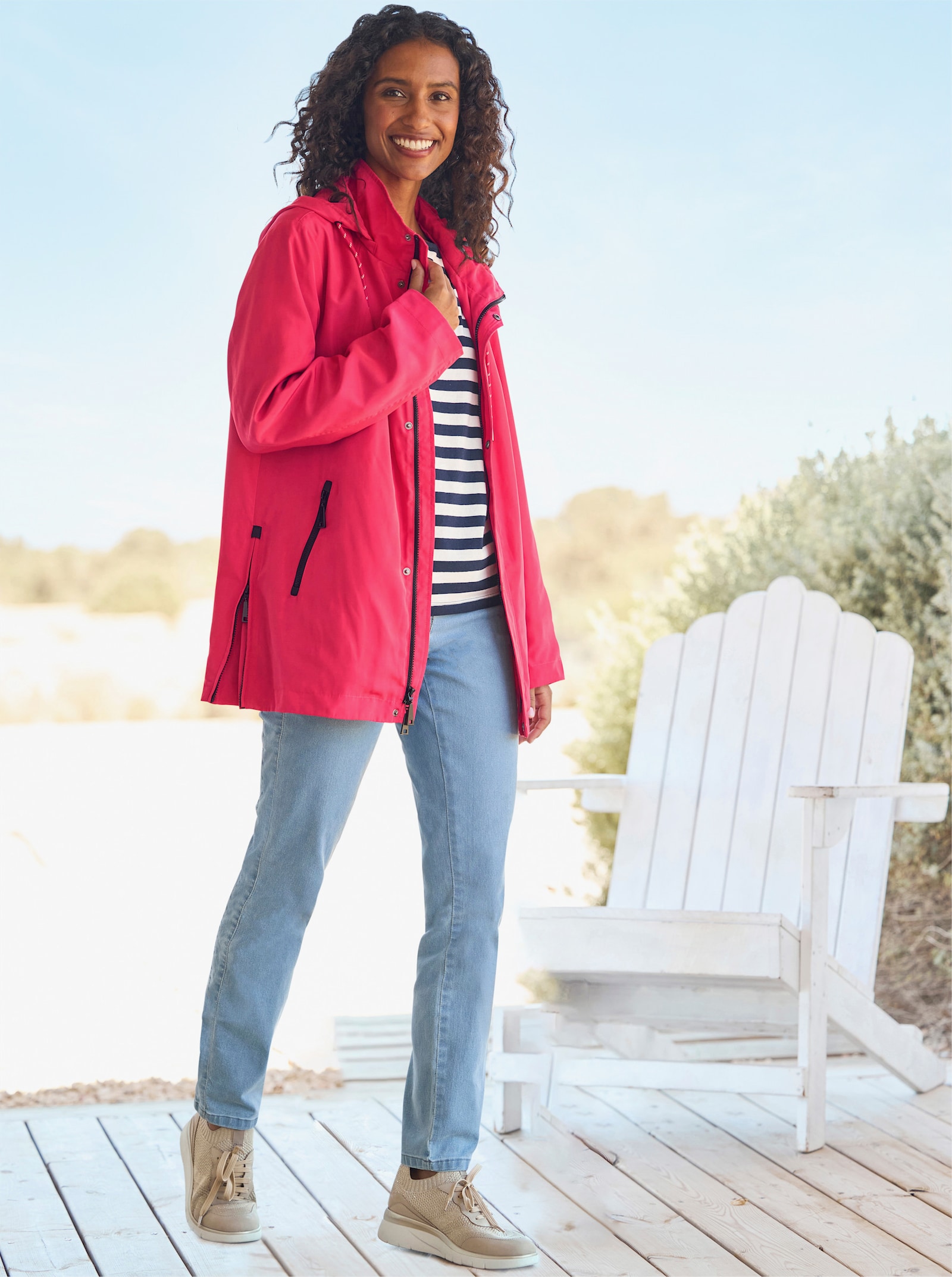 heine Outdoorjacke mit abnehmbarer Kapuze - pink