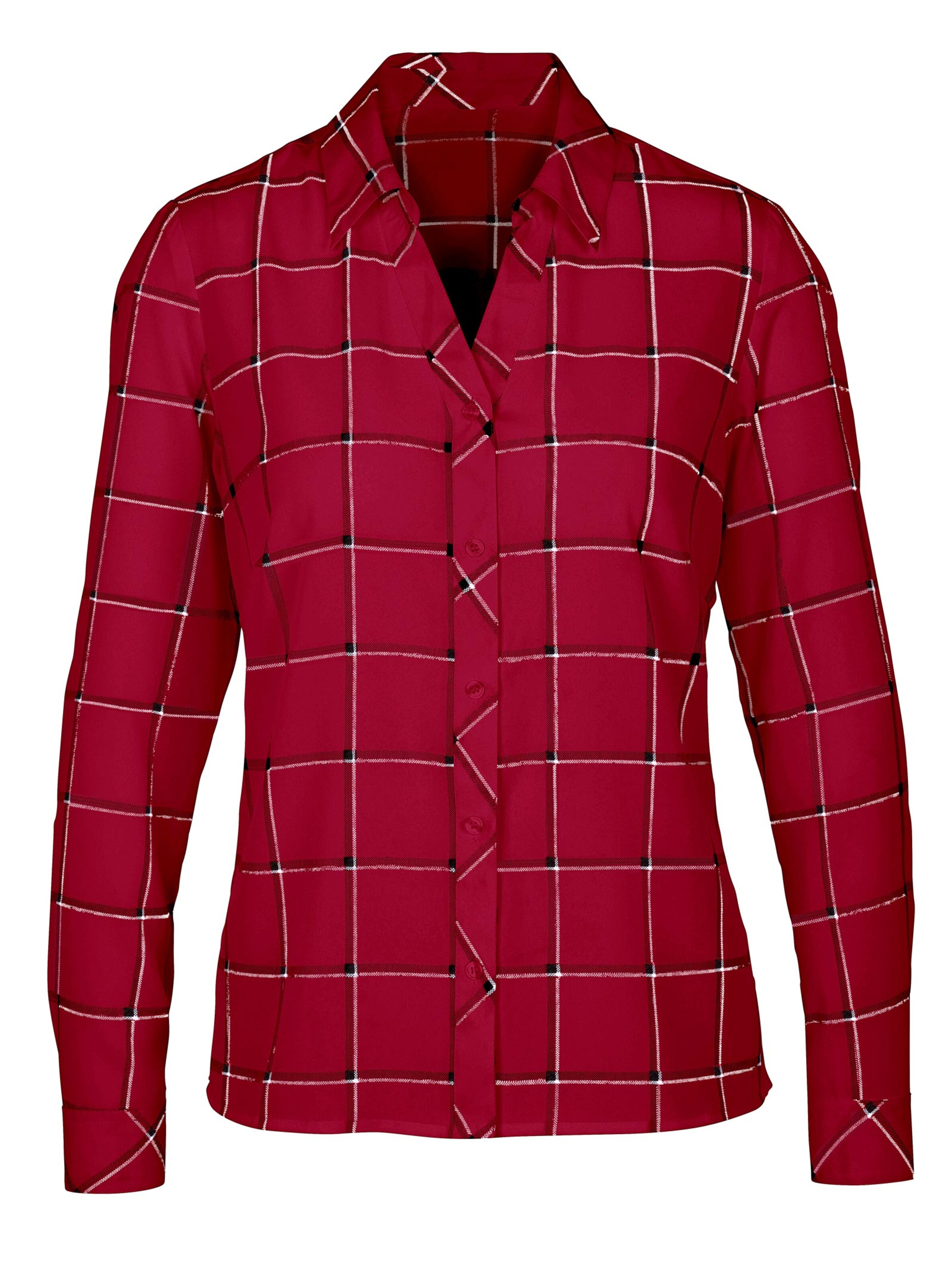 Bluse - dunkelrot-kariert