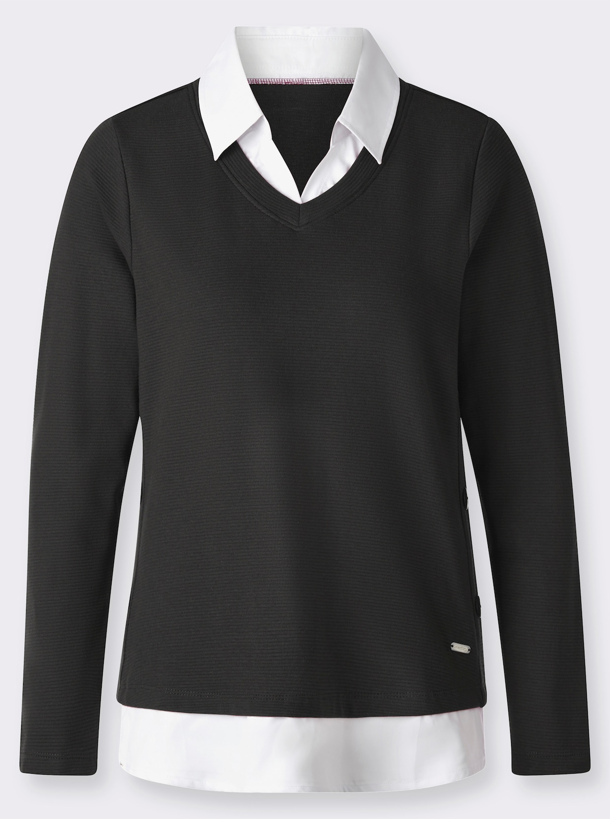 2-in-1-Shirt - graphit-weiß