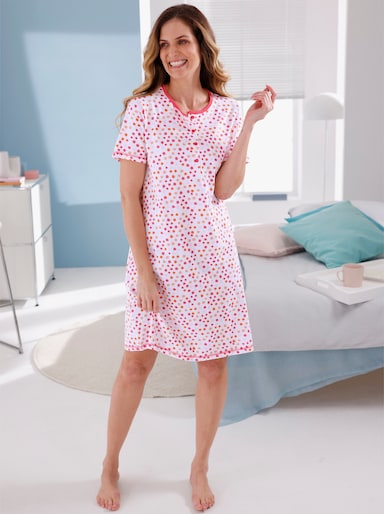 Comtessa Sleepshirt - weiß-flamingo-bedruckt