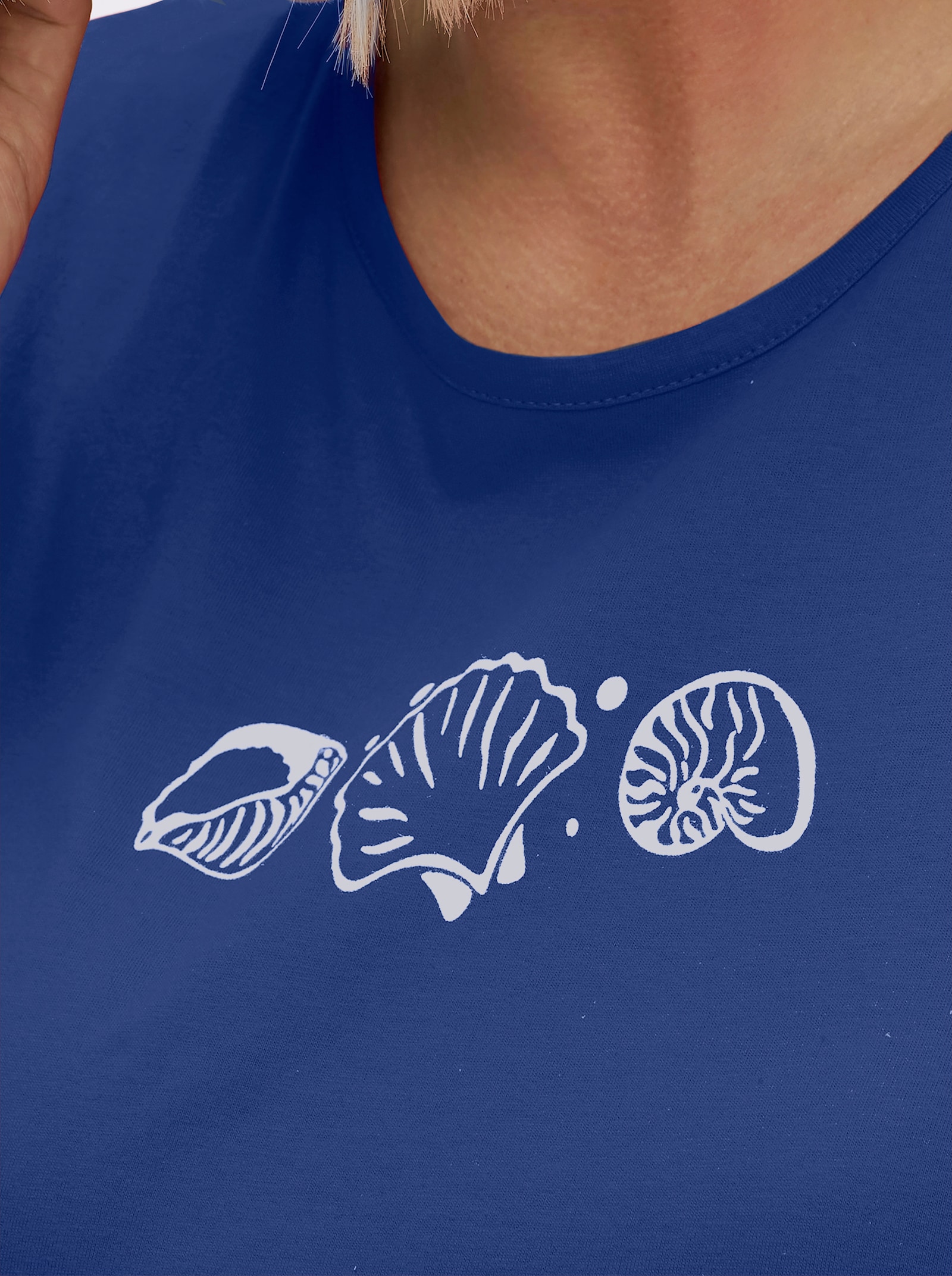 Shirttop mit Seitenschlitzen - royalblau