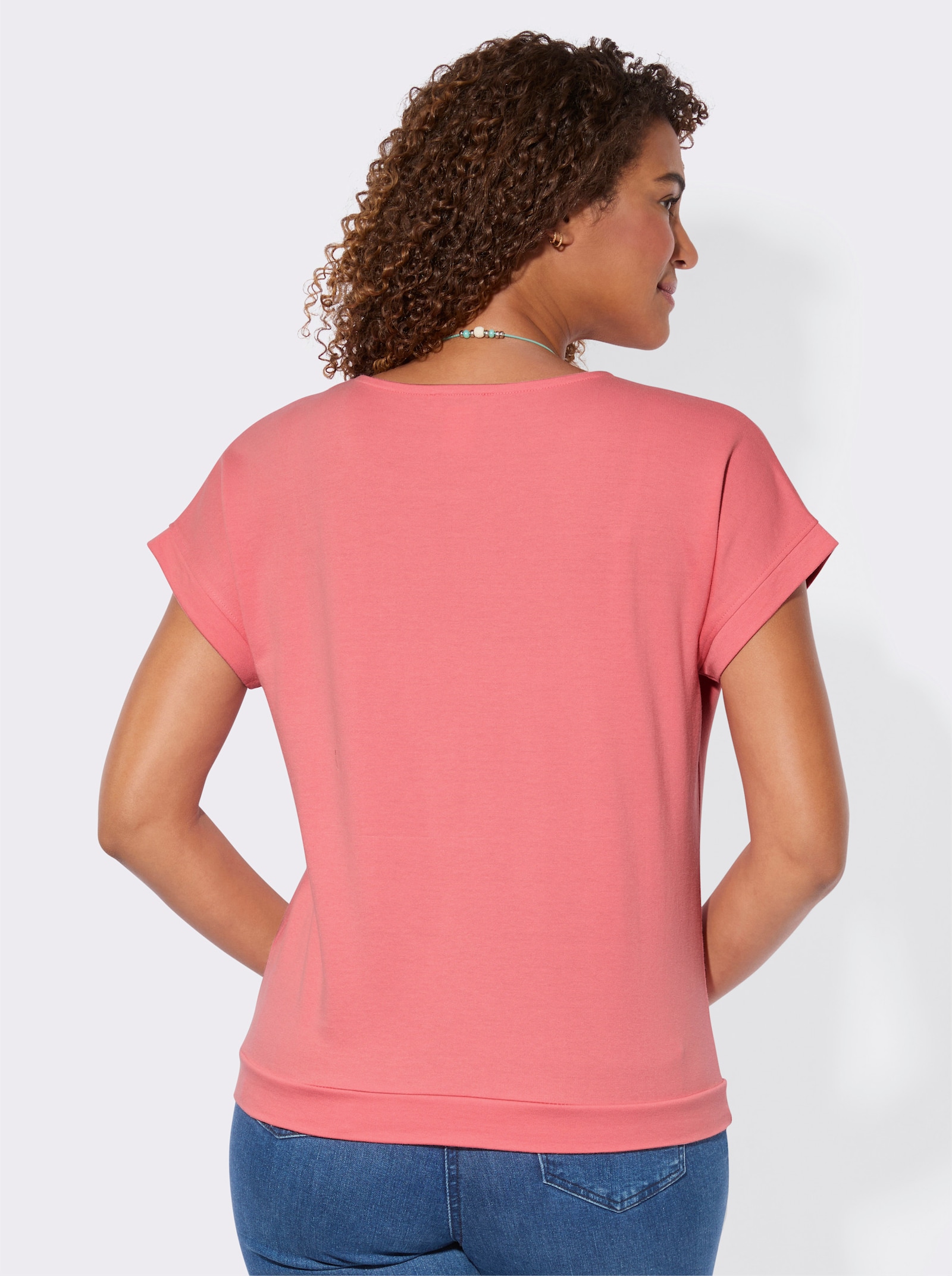 Sweatshirt im Baumwoll-Mix - flamingo