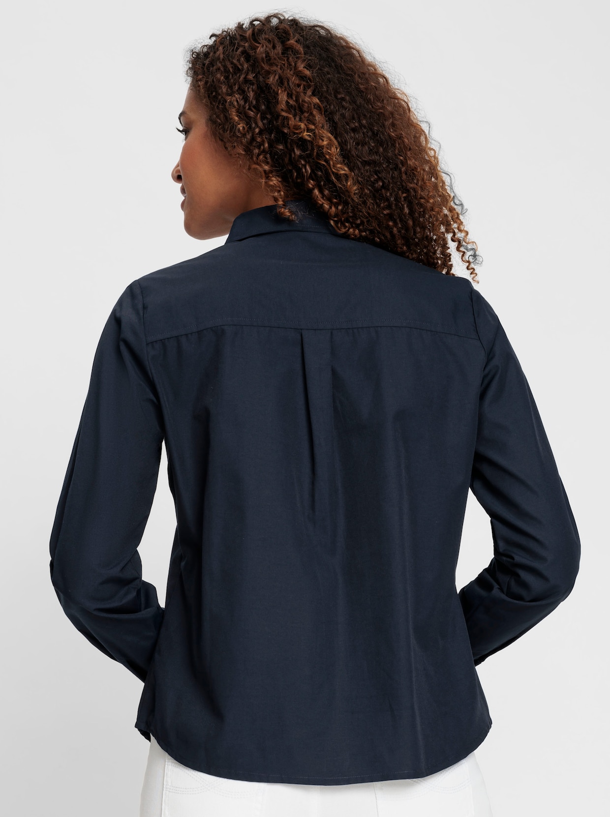 Langarm-Bluse - marine