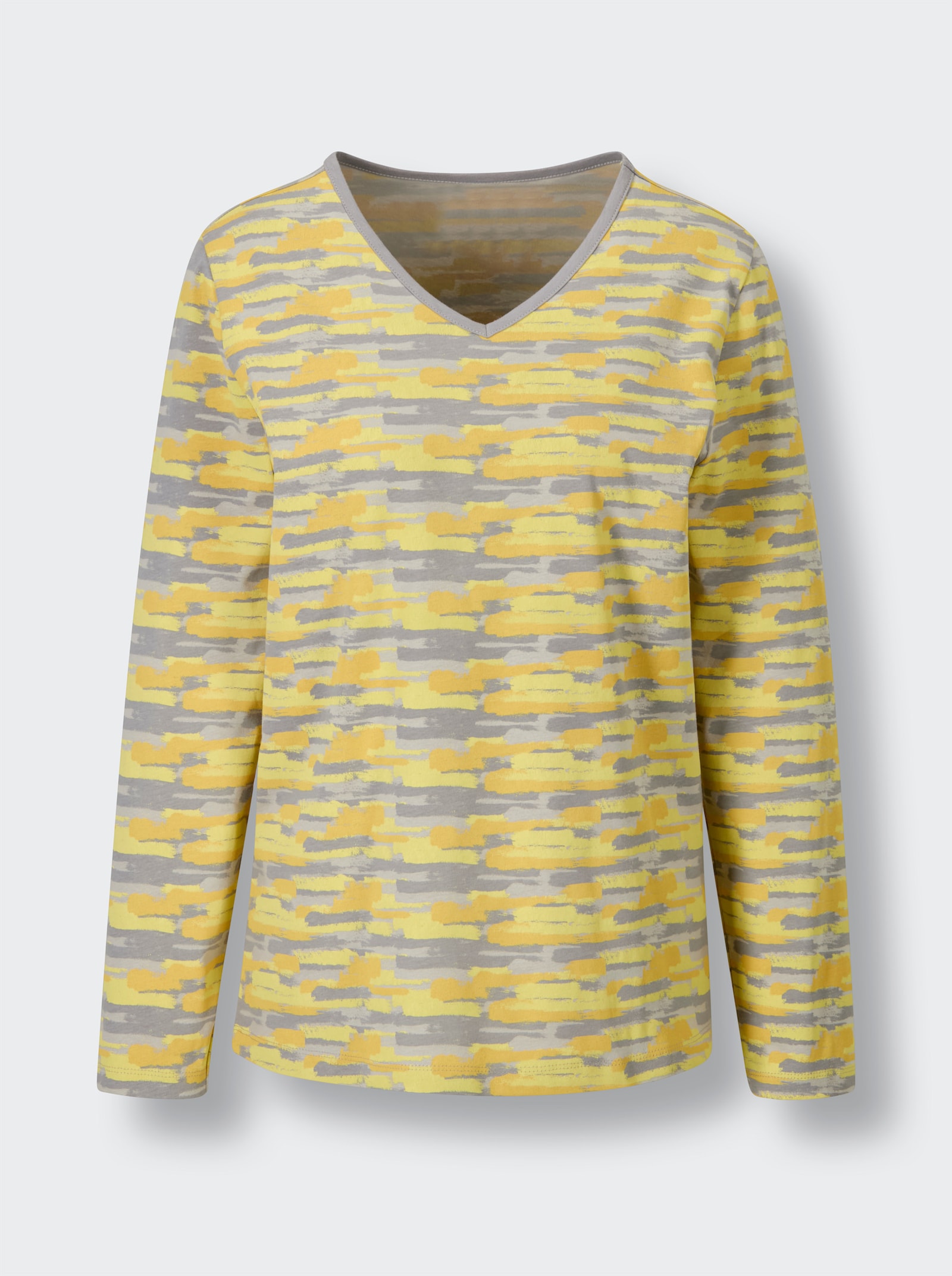 wäschepur Schlafanzug - gelb-steingrau-bedruckt