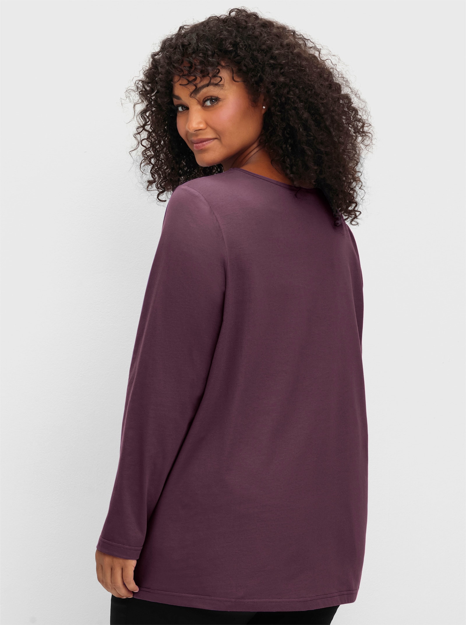 sheego Langarmshirt - burgund
