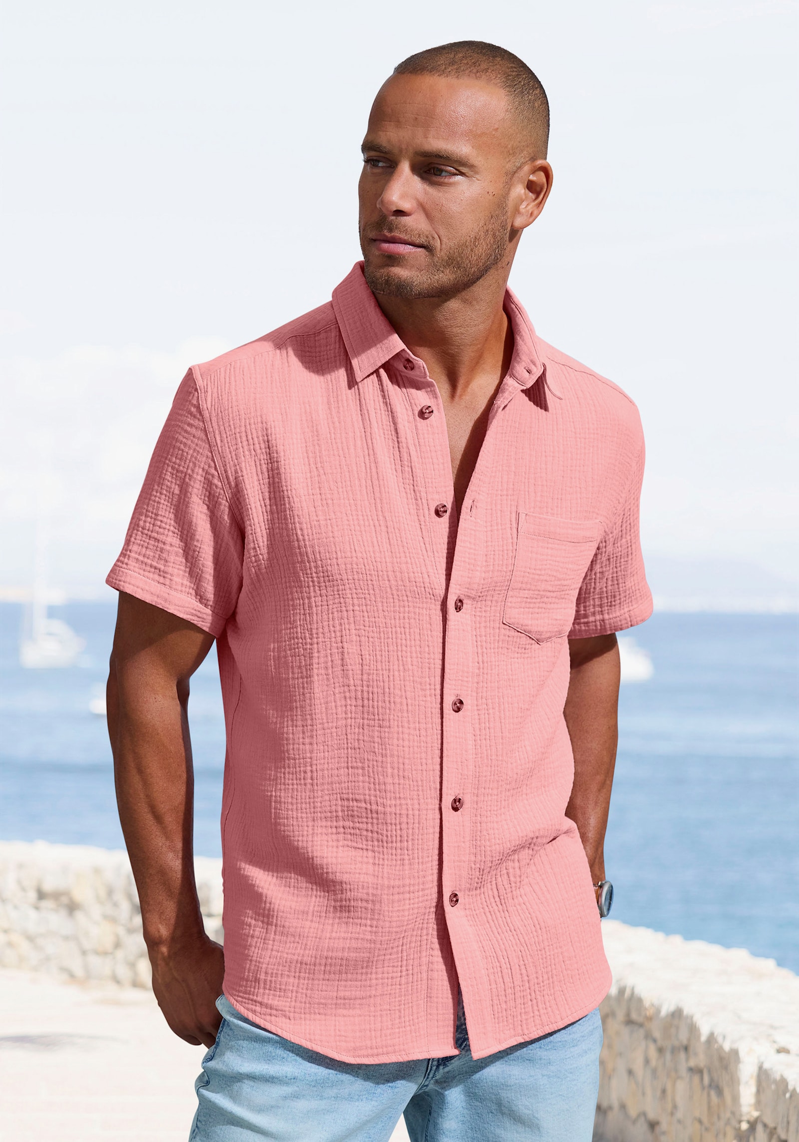 Beachtime Kurzarmhemd - koralle