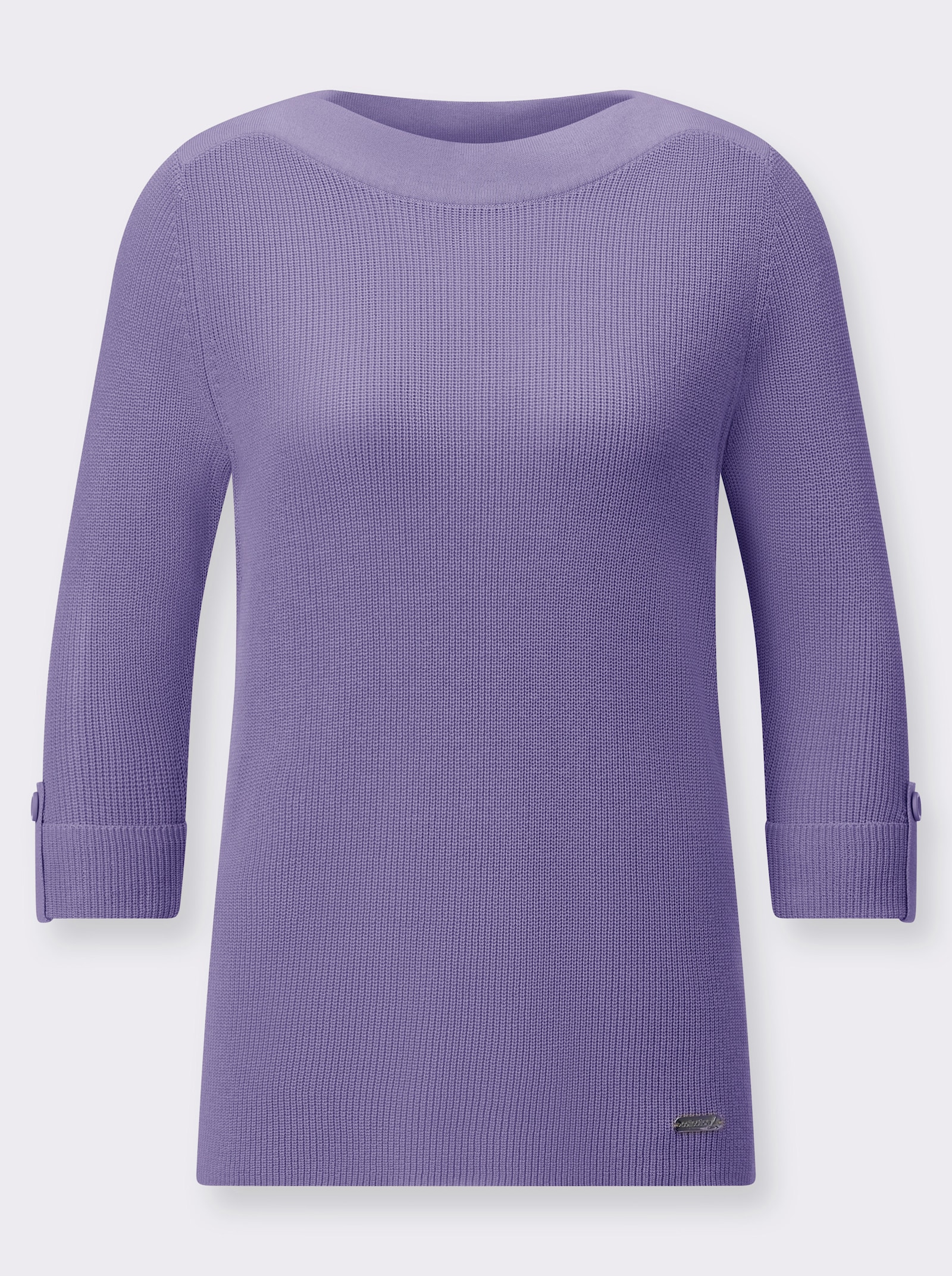 3/4 Arm-Pullover mit U-Boot-Ausschnitt - lavendel
